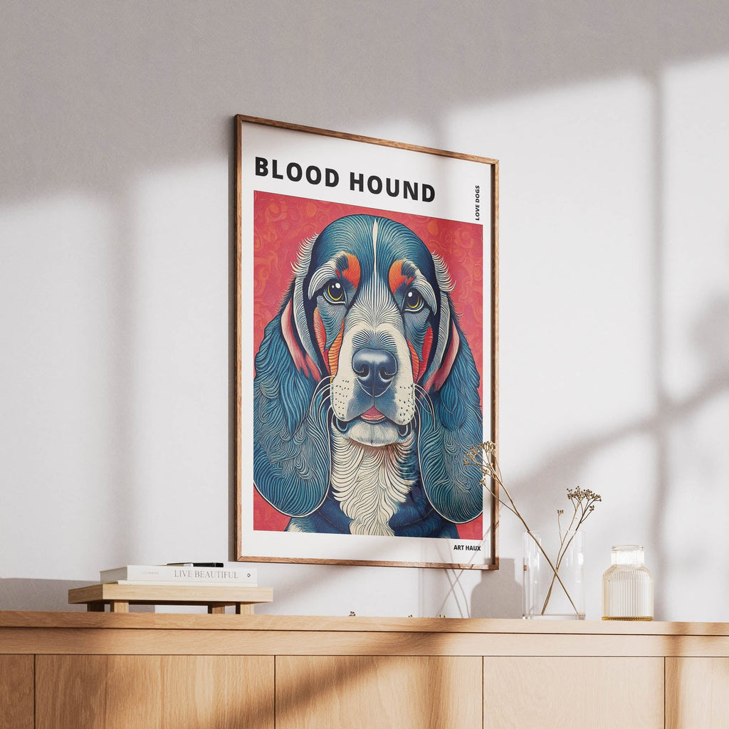 Bloodhound Hokusai Japanese Inspired Dog Series with Text image 5