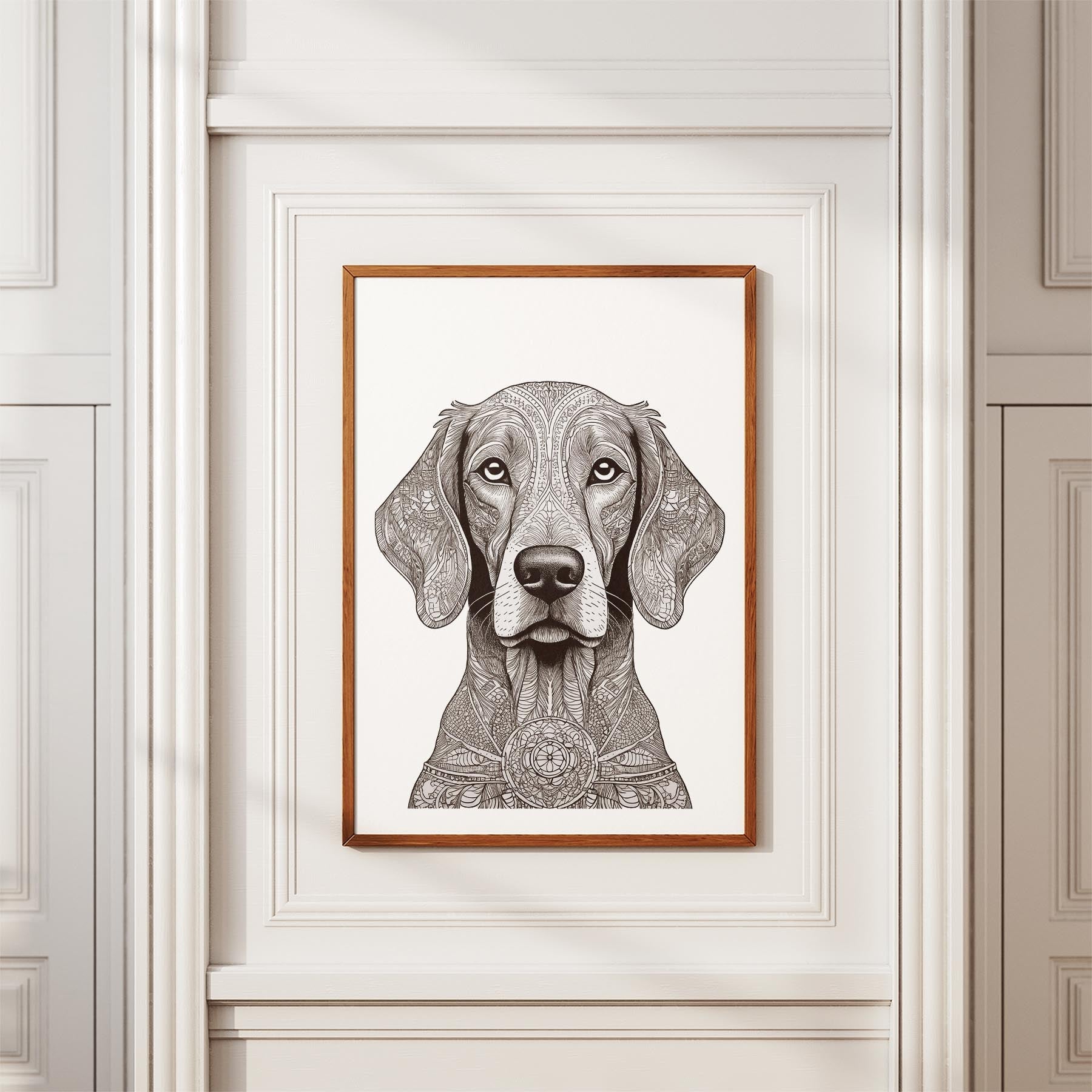 Irish Setter Mandala Black and White Dog Series image 3