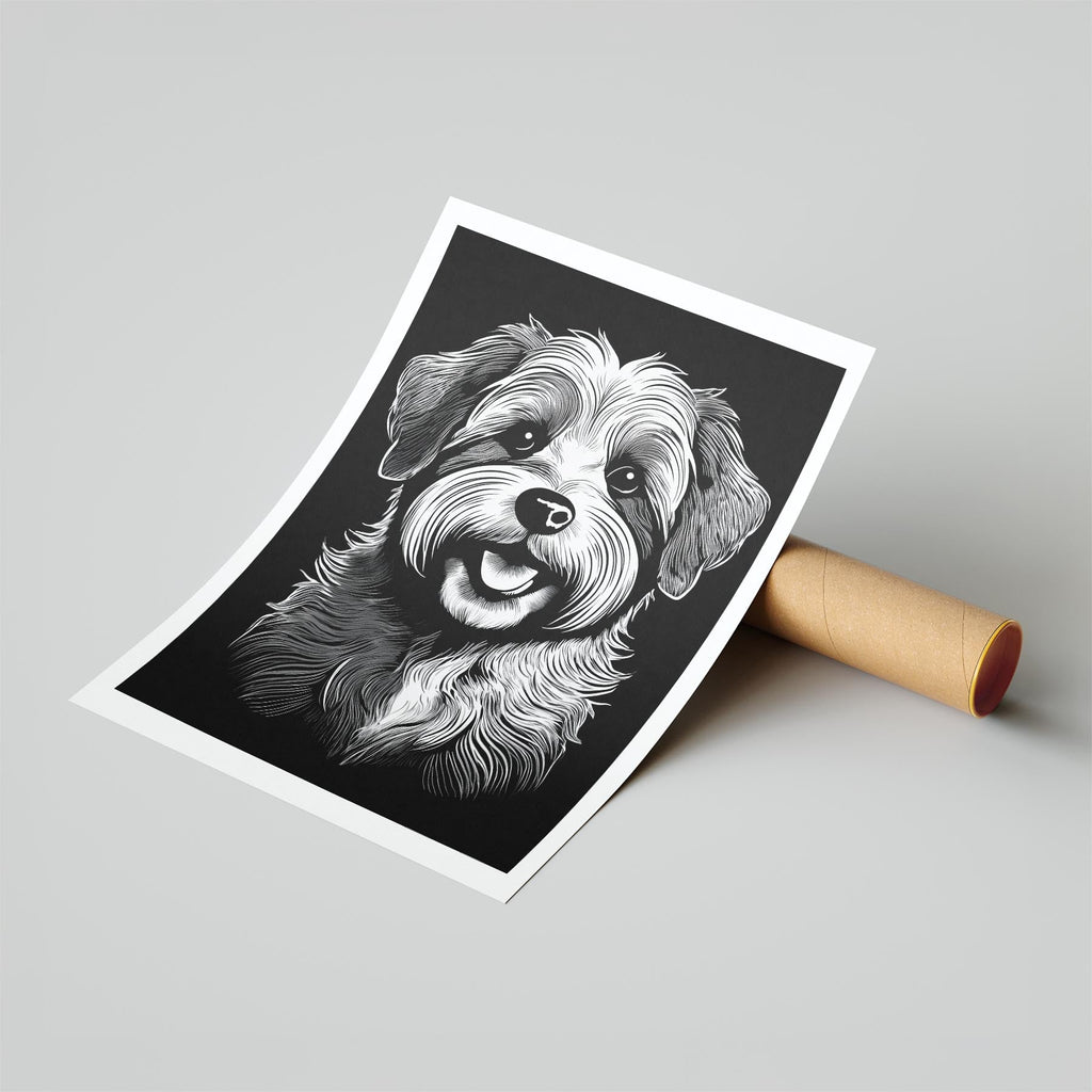 Havanese Line Dog Series in Black and White image 6