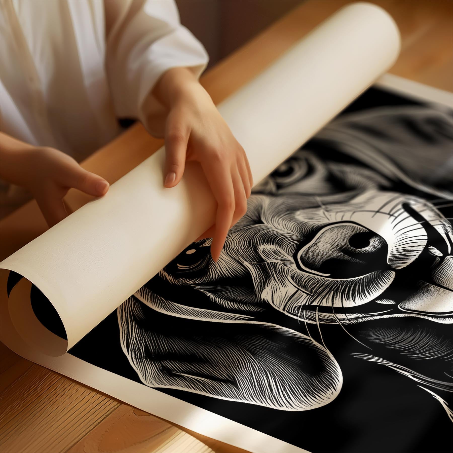 Dachshund Line Dog Series in Black and White image 1