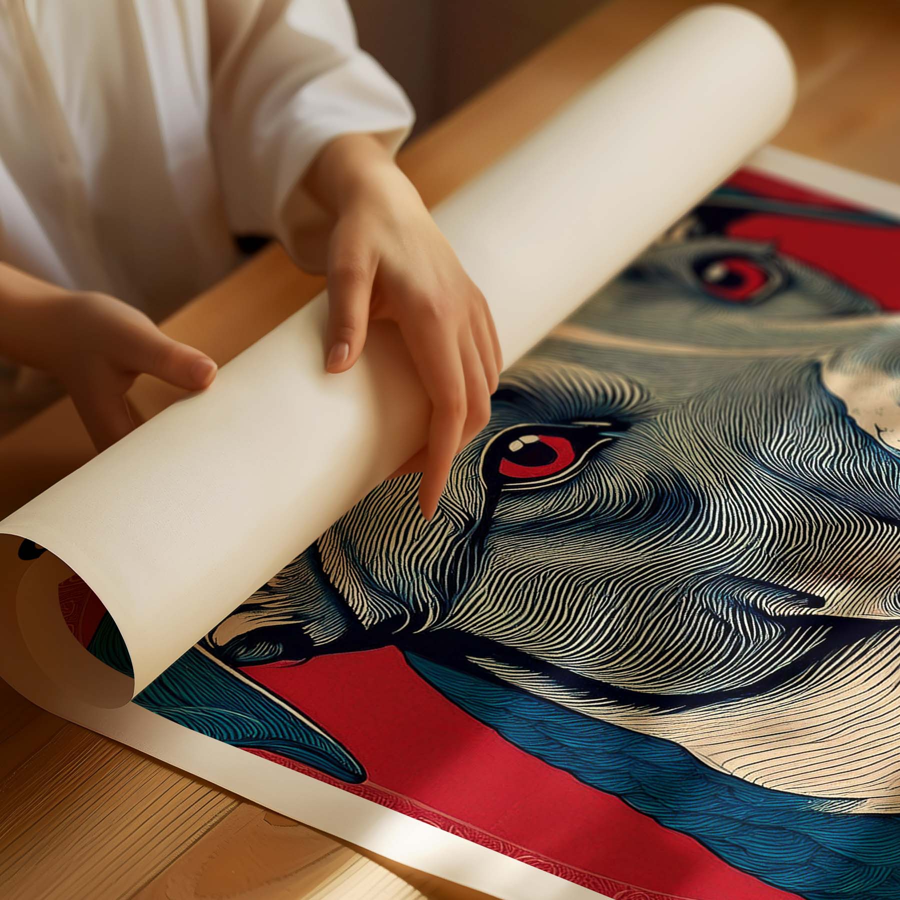 Greyhound Hokusai Japanese Inspired Dog Series with Text image 1