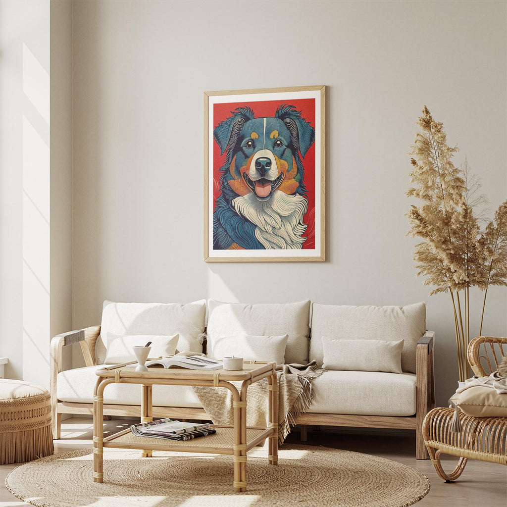 Australian Shepherd Hokusai Japanese Inspired Dog Series 1 image 2