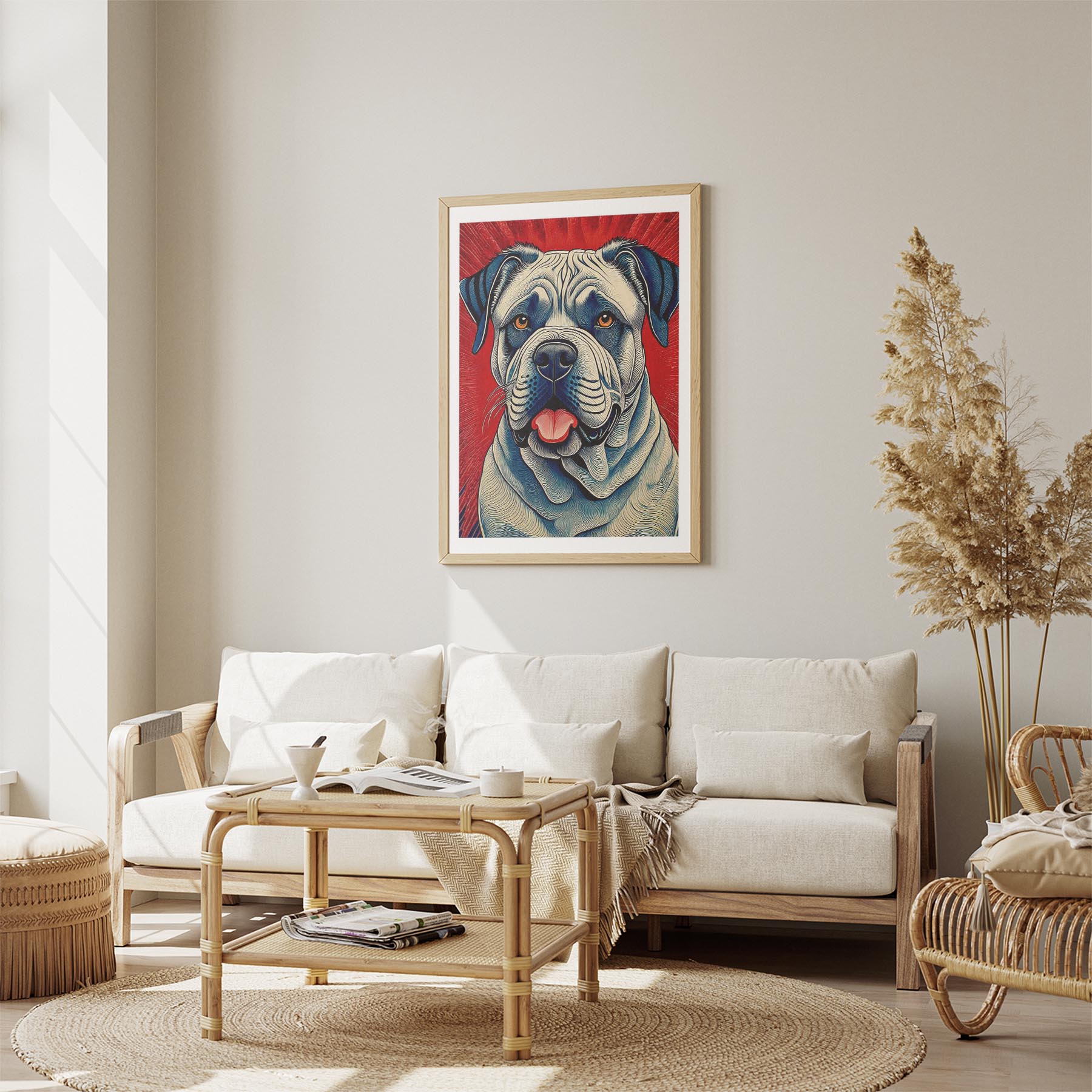 Bullmastiff Hokusai Japanese Inspired Dog Series image 2