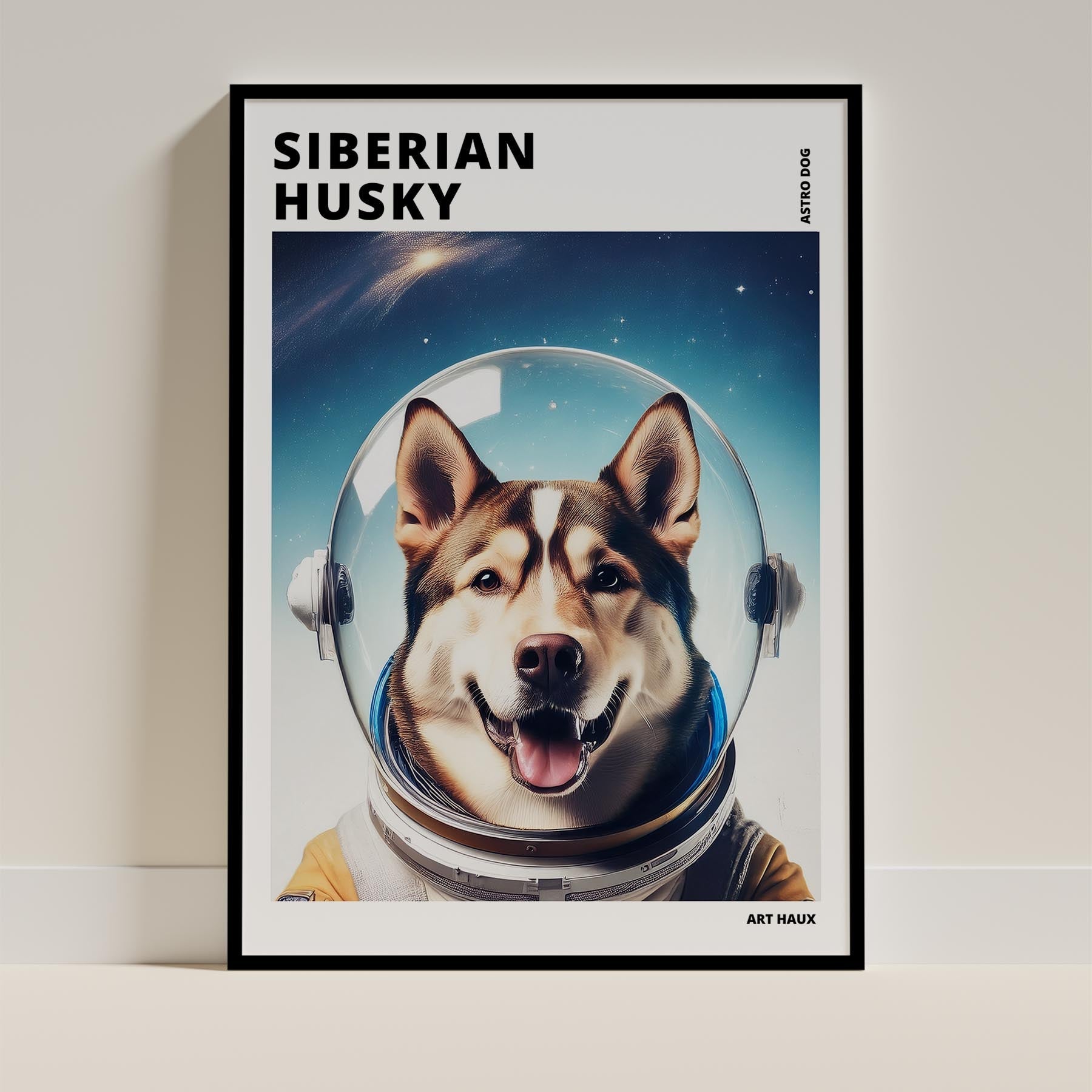 Siberian Husky Astronaut Dog Series with Text Astro Dog image 0