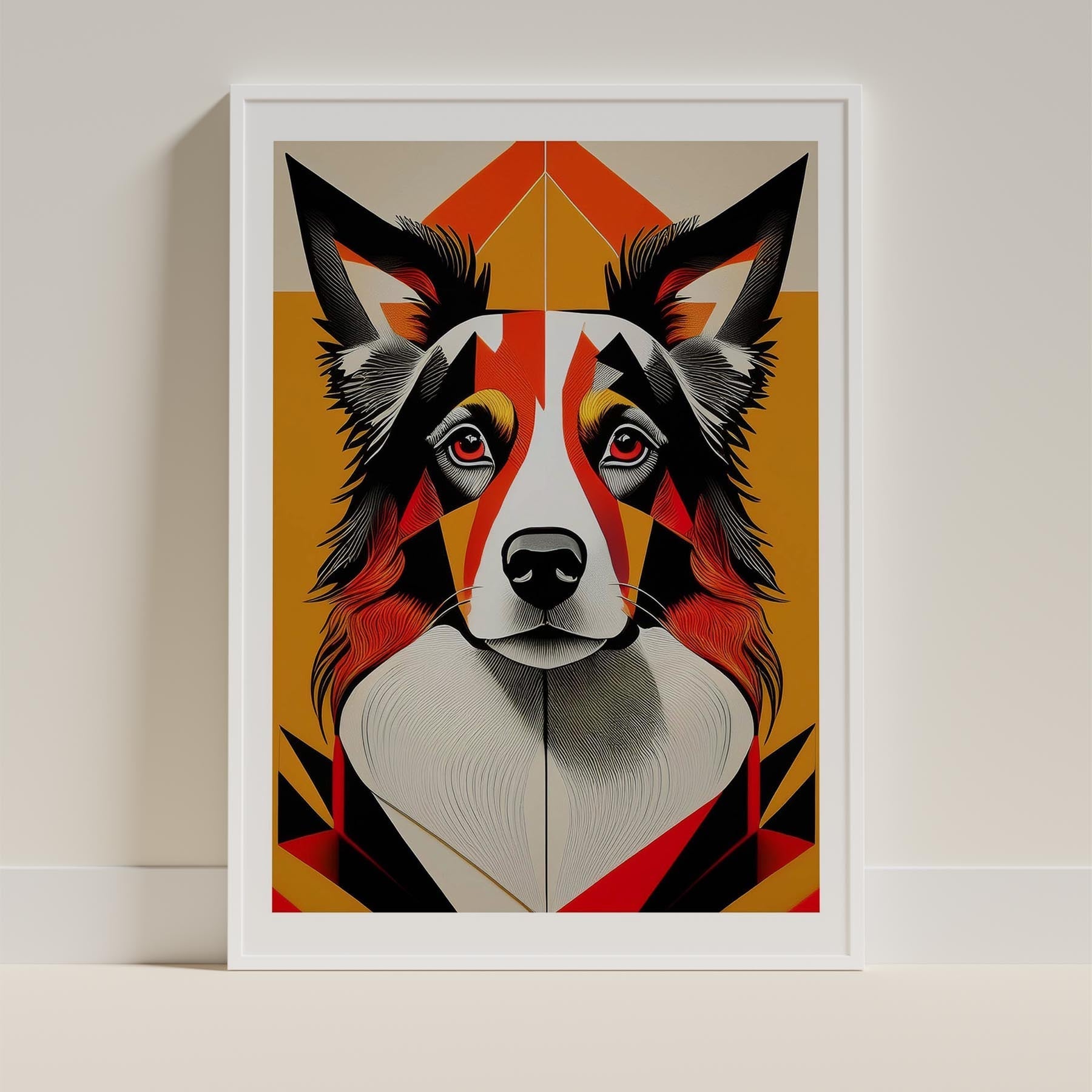 Border Collie Geometric Orange Series image 9