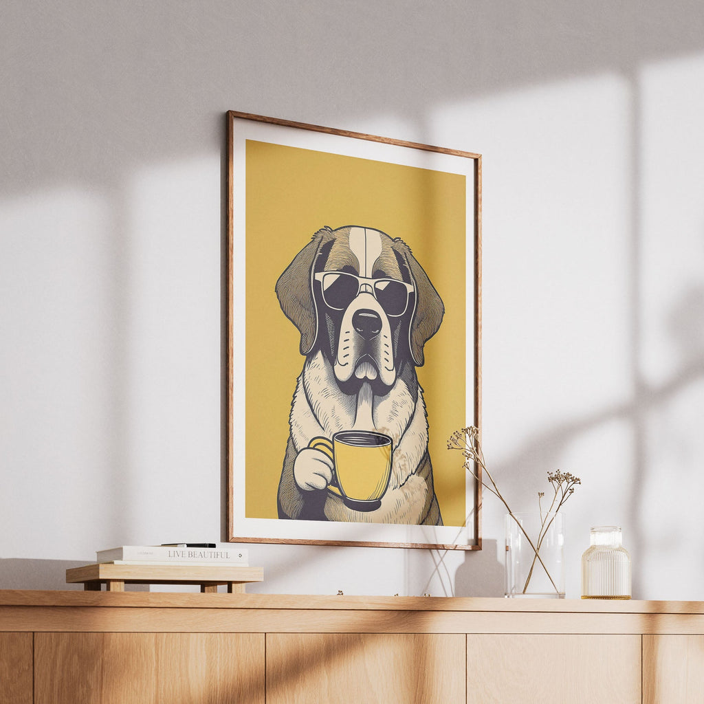 Saint Bernard Chillin Coffee Dog image 6