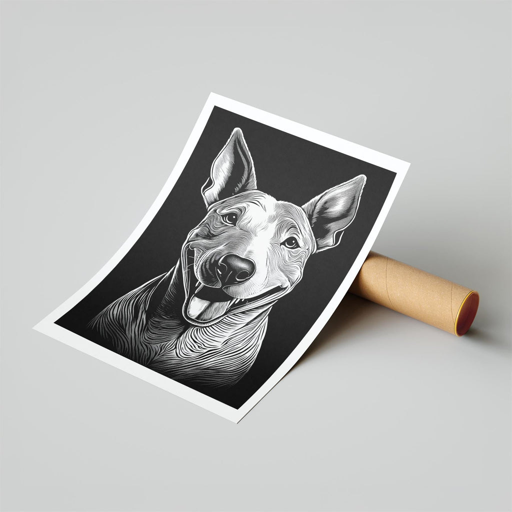 Bull Terrier Line Dog Series in Black and White image 6