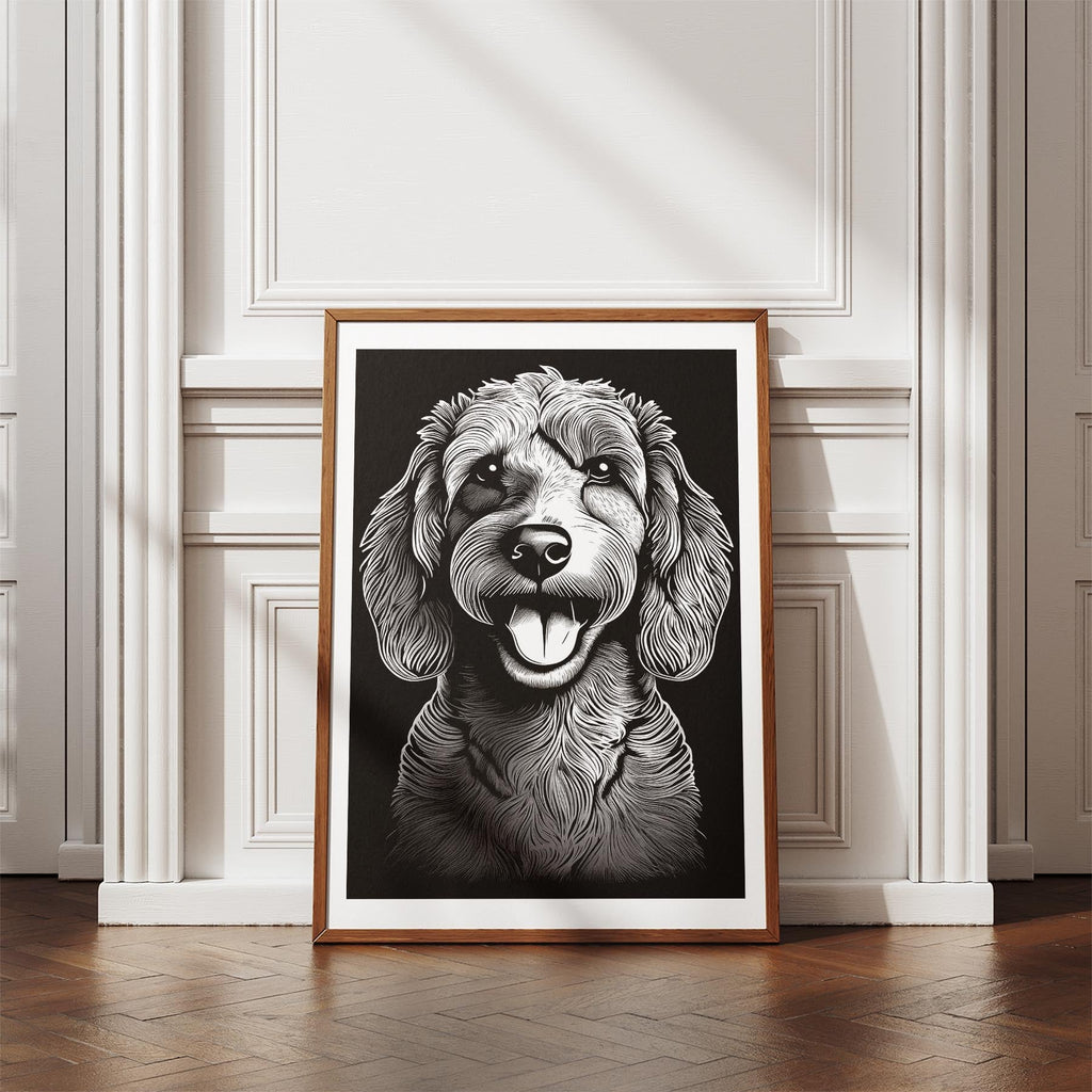 Cavoodle Line Dog Series in Black and White image 4