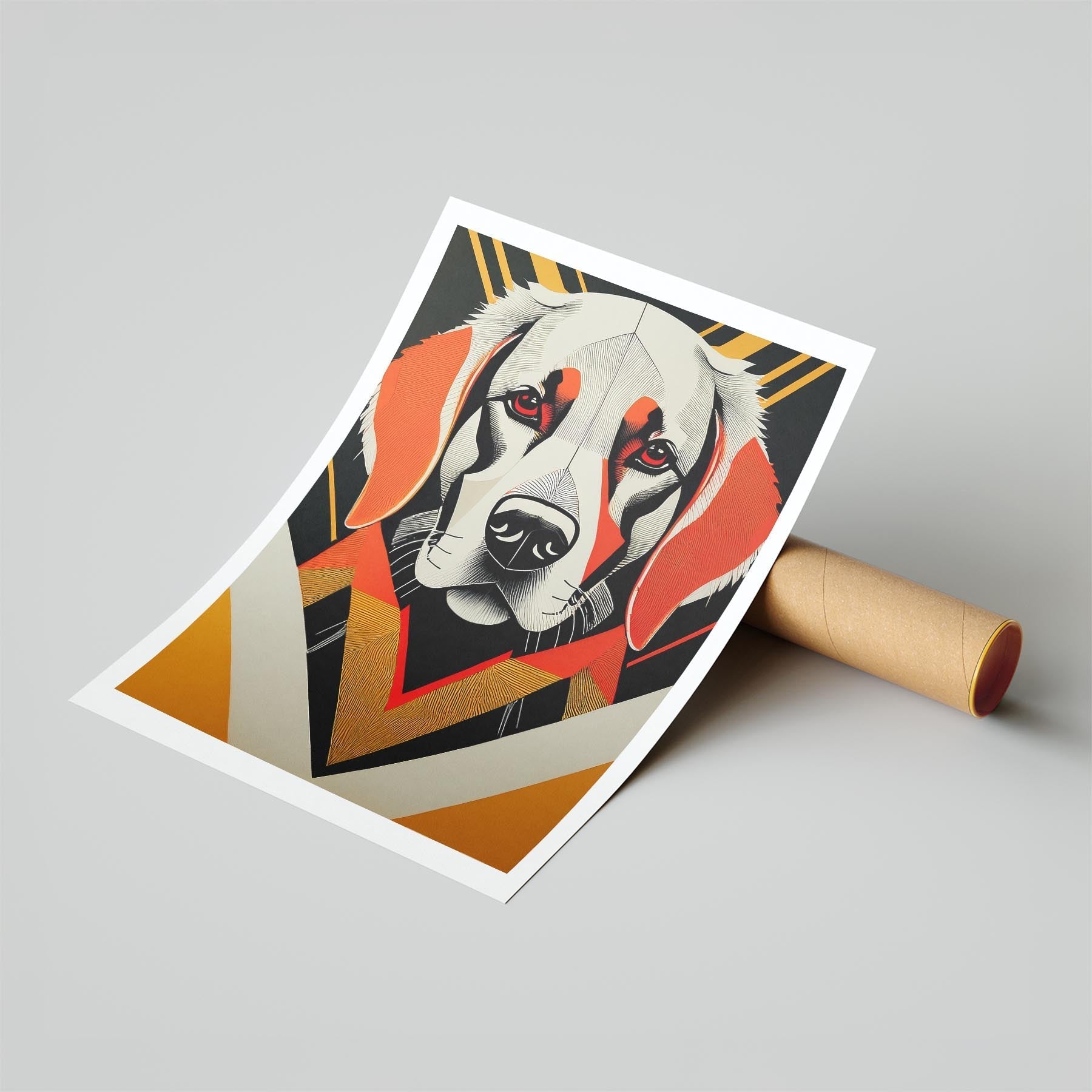 Golden Retriever Geometric Orange Series image 6