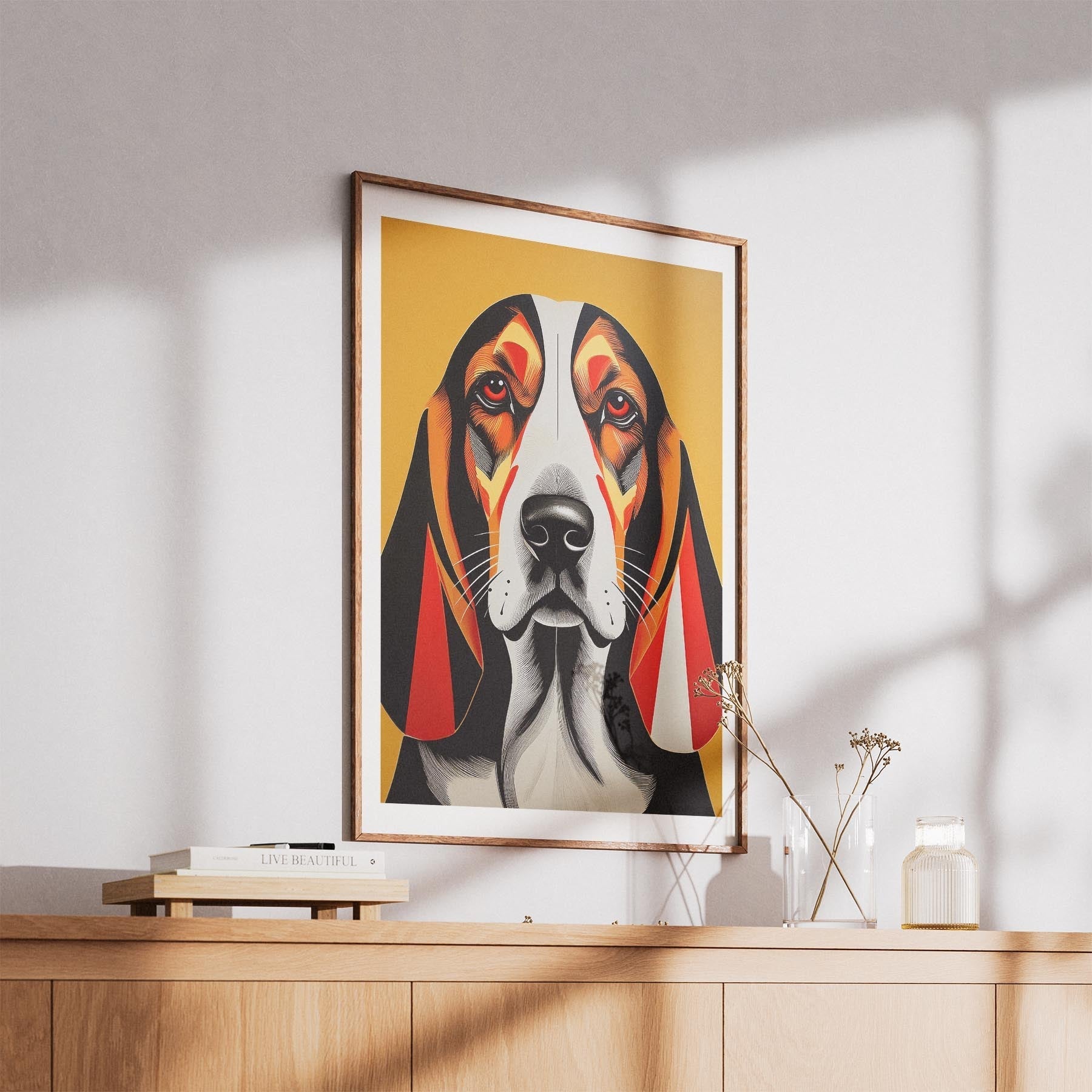 Basset Hound Geometric Orange Series image 5