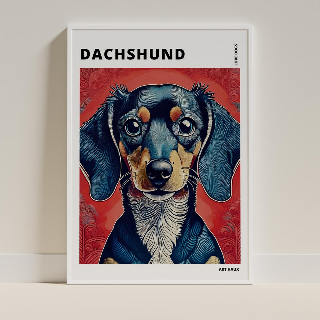 Dachshund Hokusai Japanese Inspired Dog Series with Text image 8