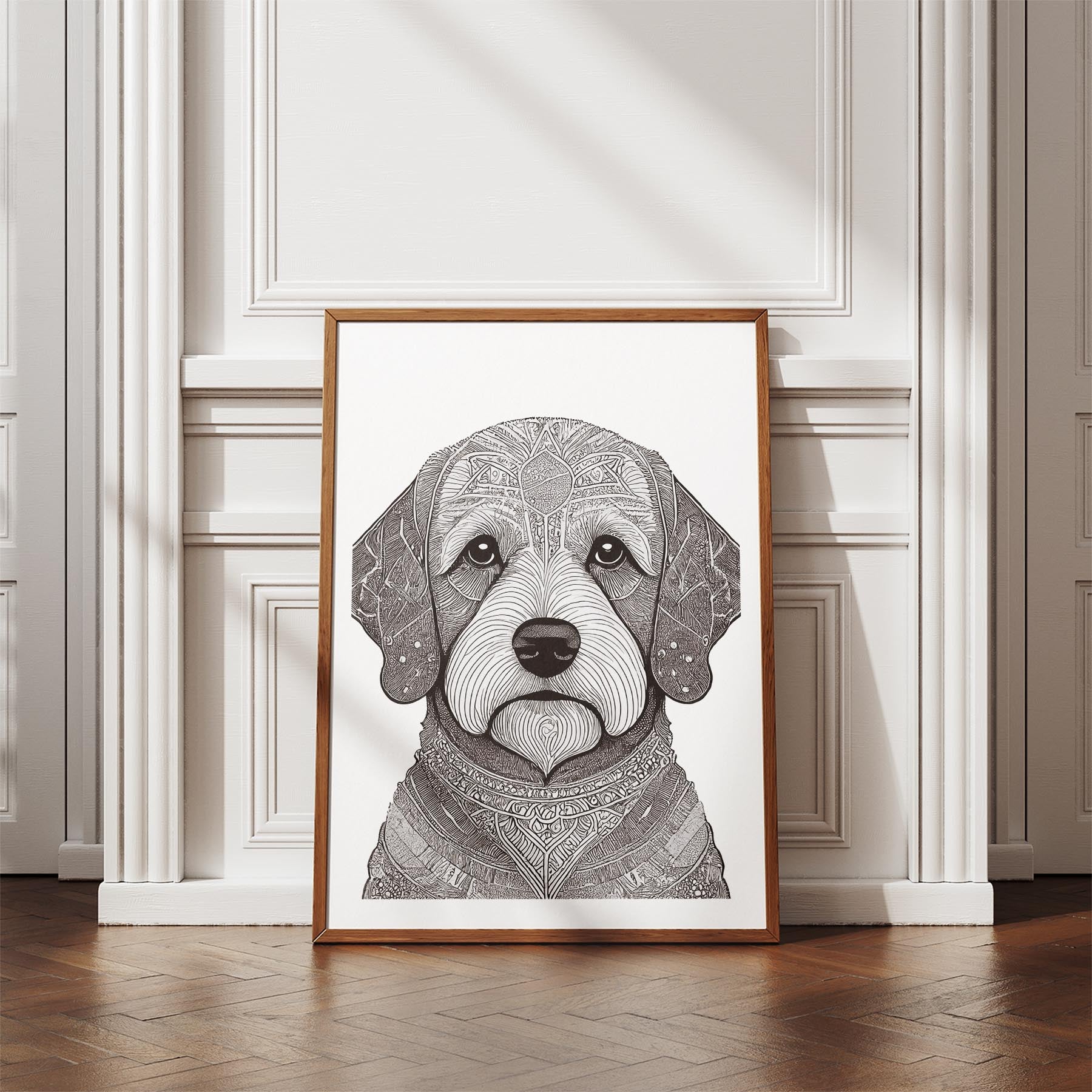 Bichon Frise Mandala Black and White Dog Series image 4