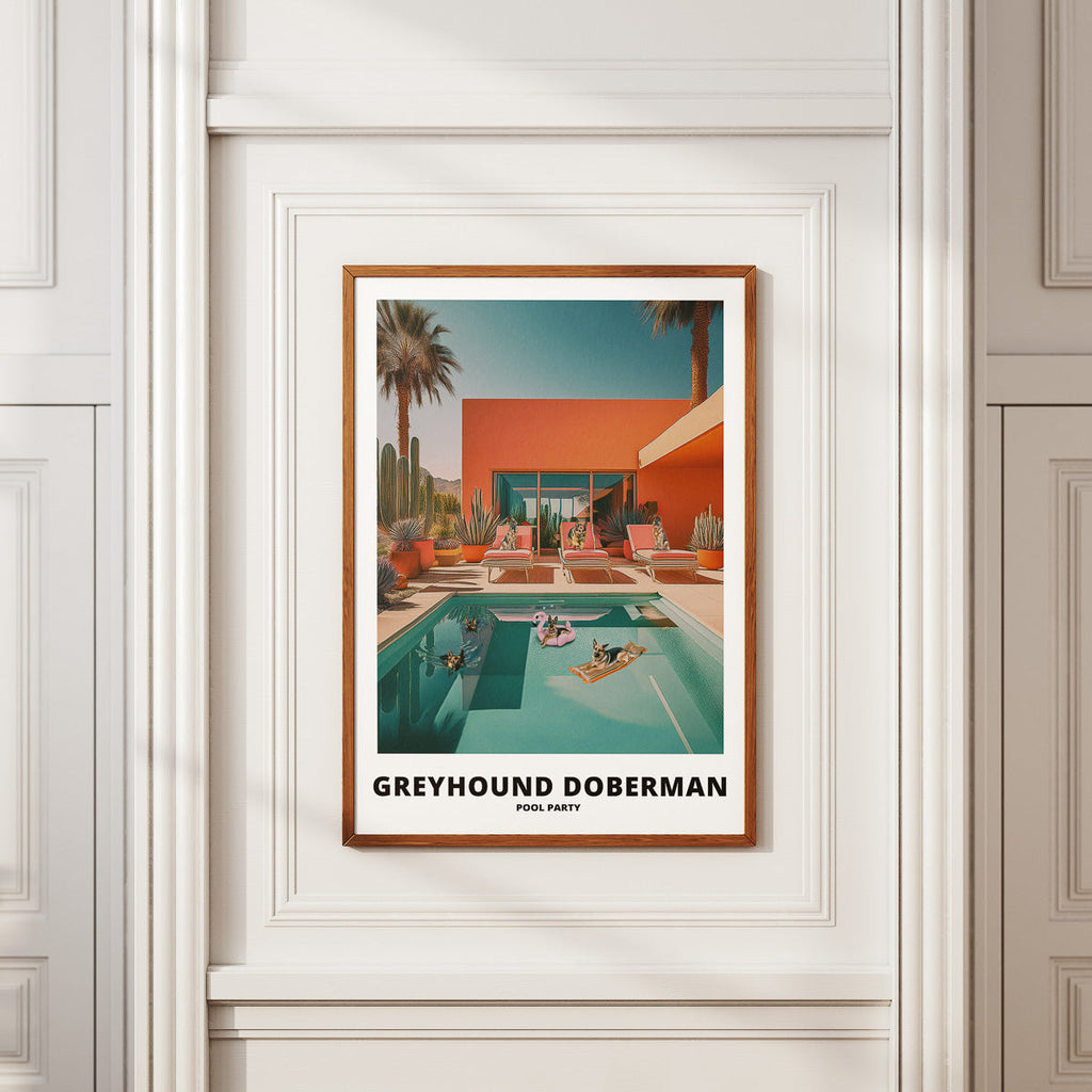 Greyhound Doberman Pool Party image 2