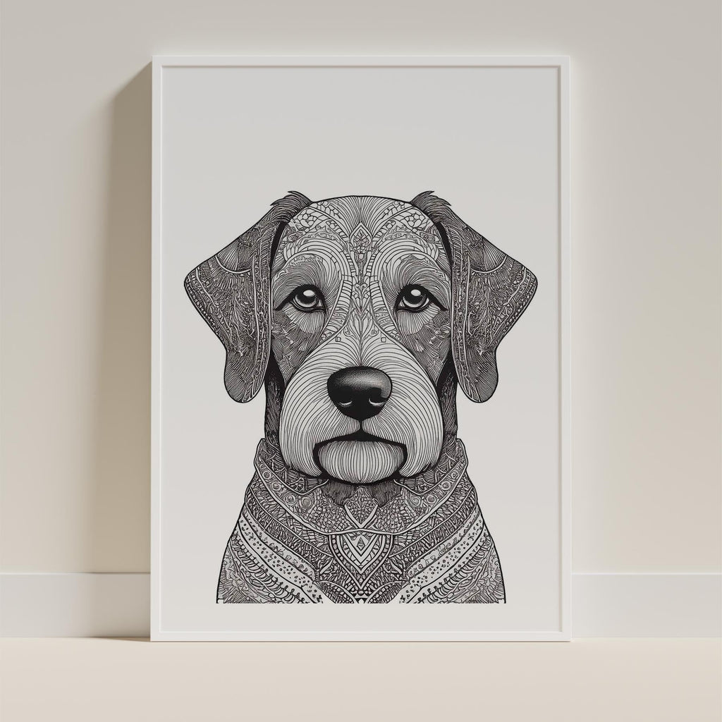 Australian Silky Terrier Mandala Black and White Dog Series image 9