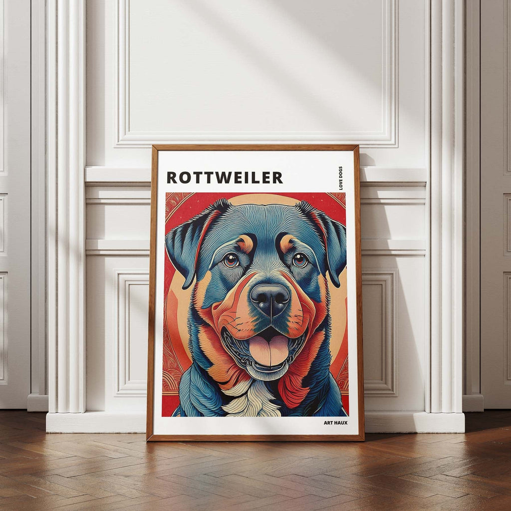 Rottweiler Hokusai Japanese Inspired Dog Series with Text image 4