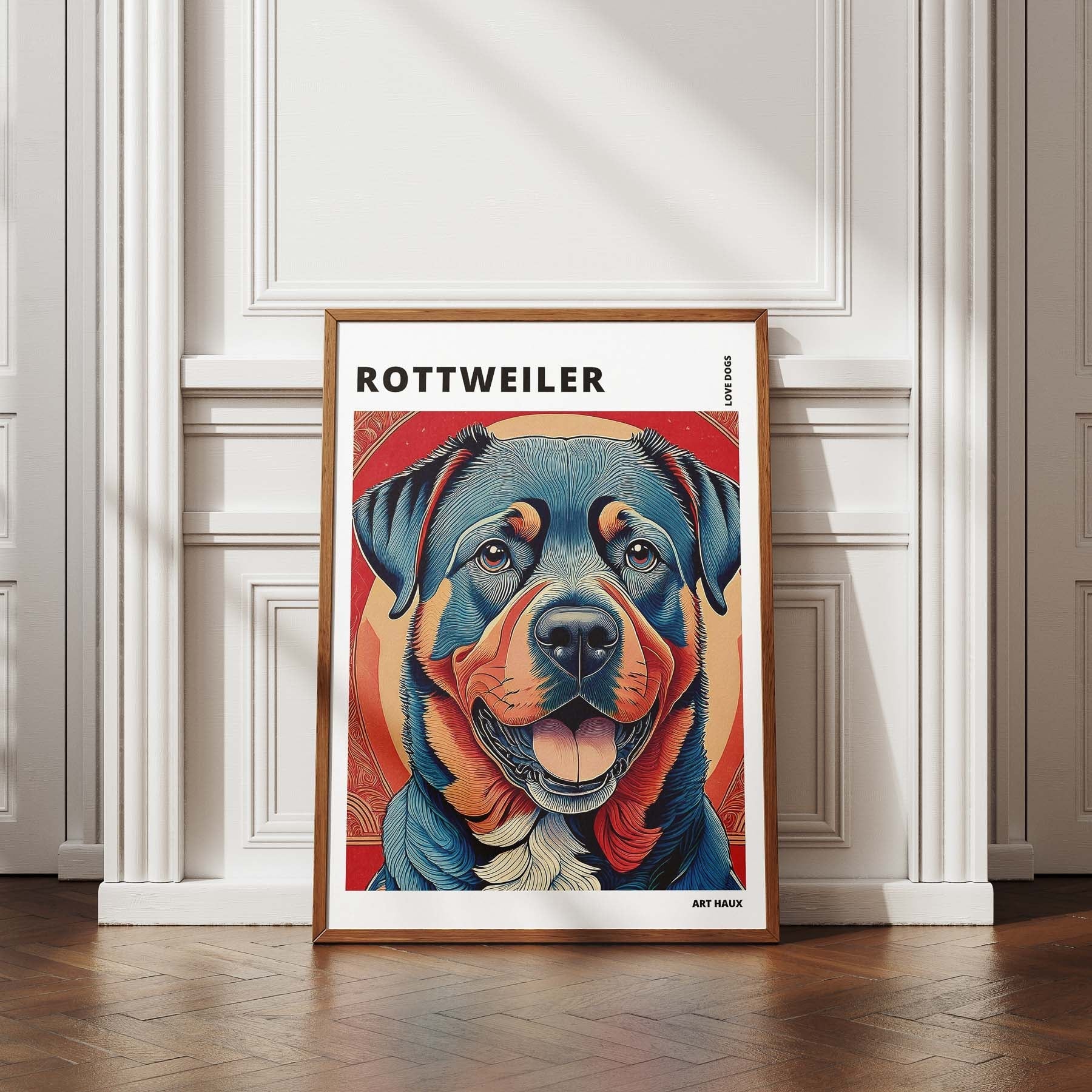 Rottweiler Hokusai Japanese Inspired Dog Series with Text image 4