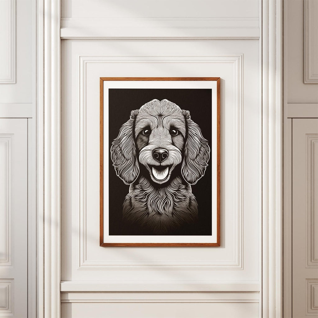 Poodle Line Dog Series in Black and White image 3