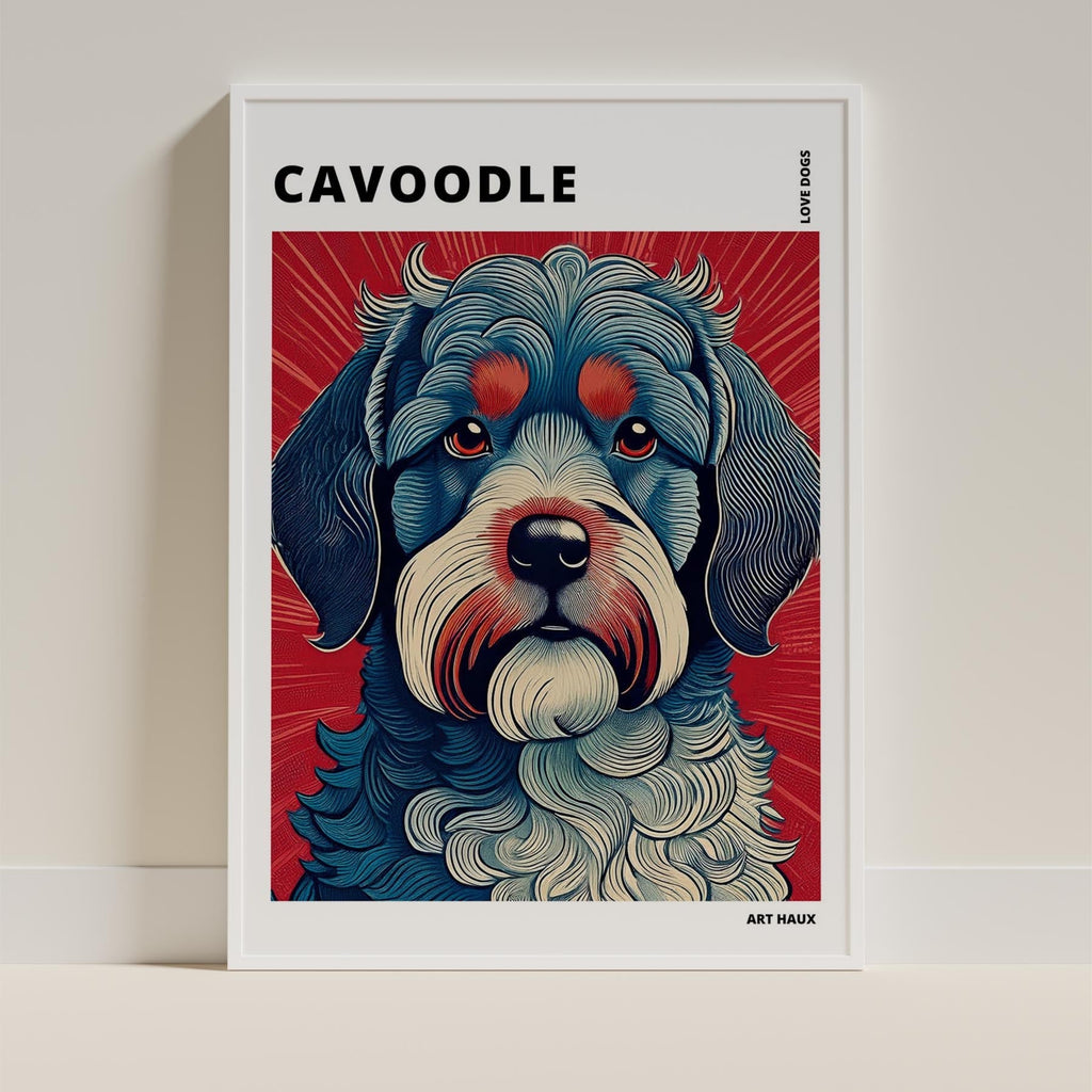 Cavoodle Hokusai Japanese Inspired Dog Series with Text image 8