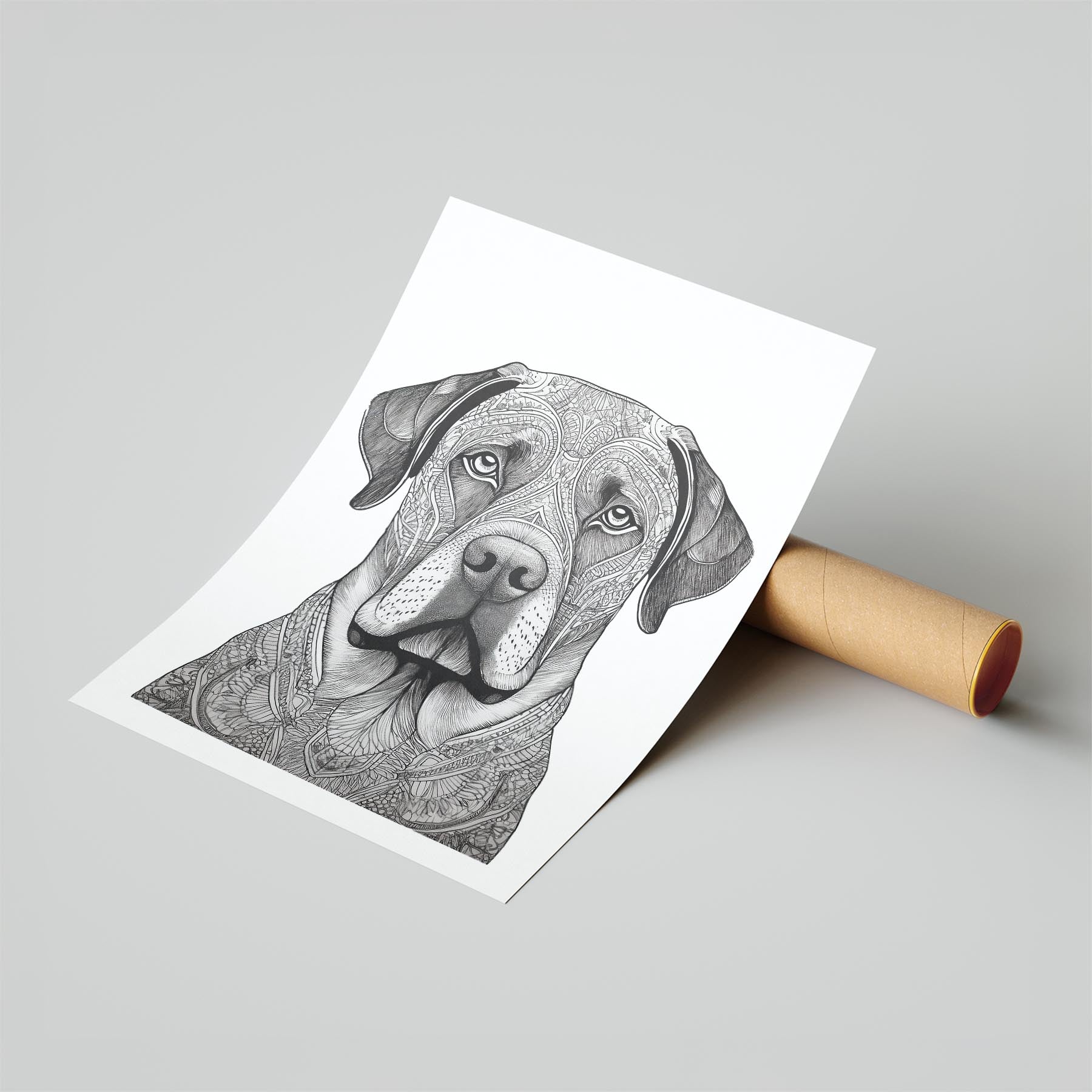 Mastiff Mandala Black and White Dog Series image 6