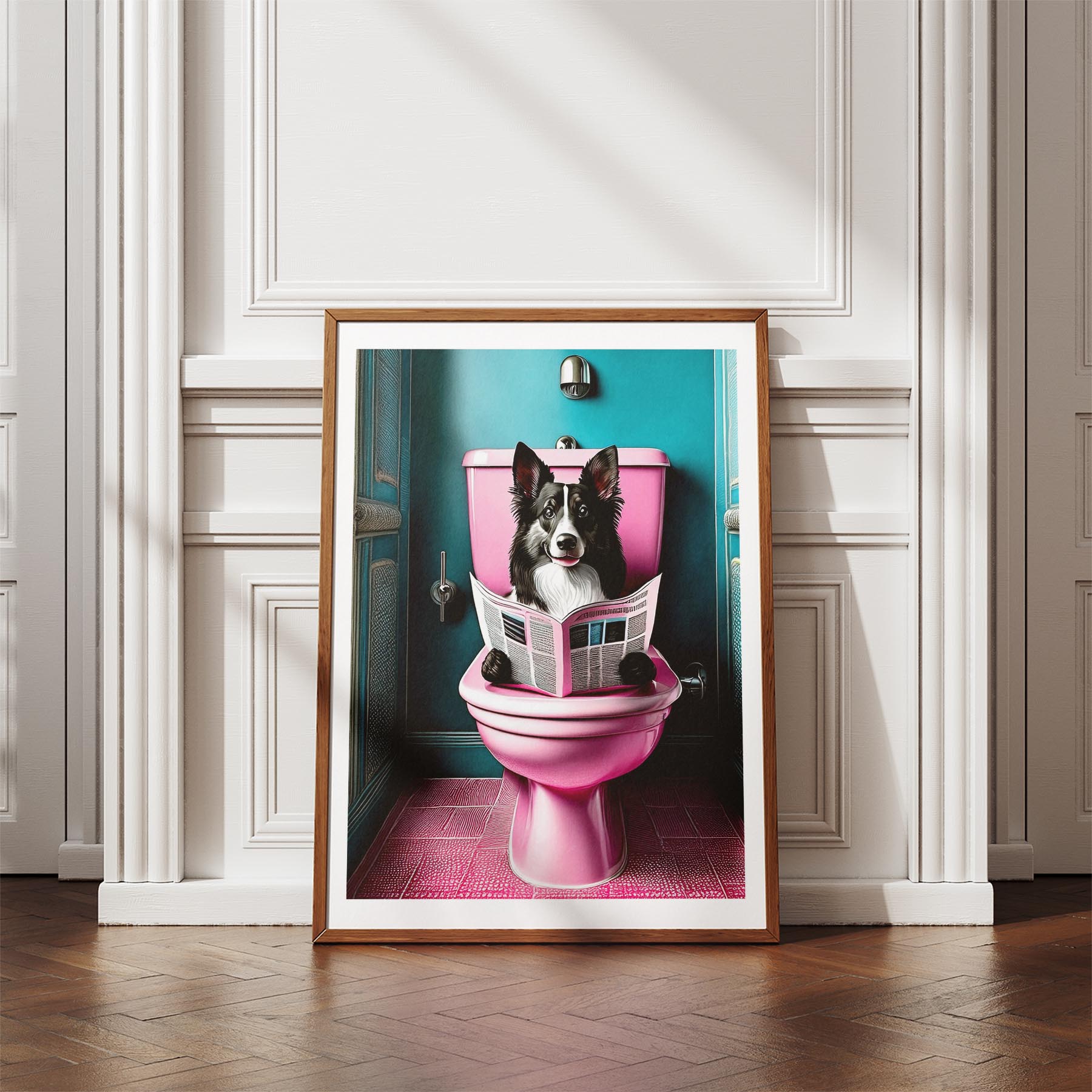 Rough Smooth Collie Toilet Dogs PInk and Turquise image 4