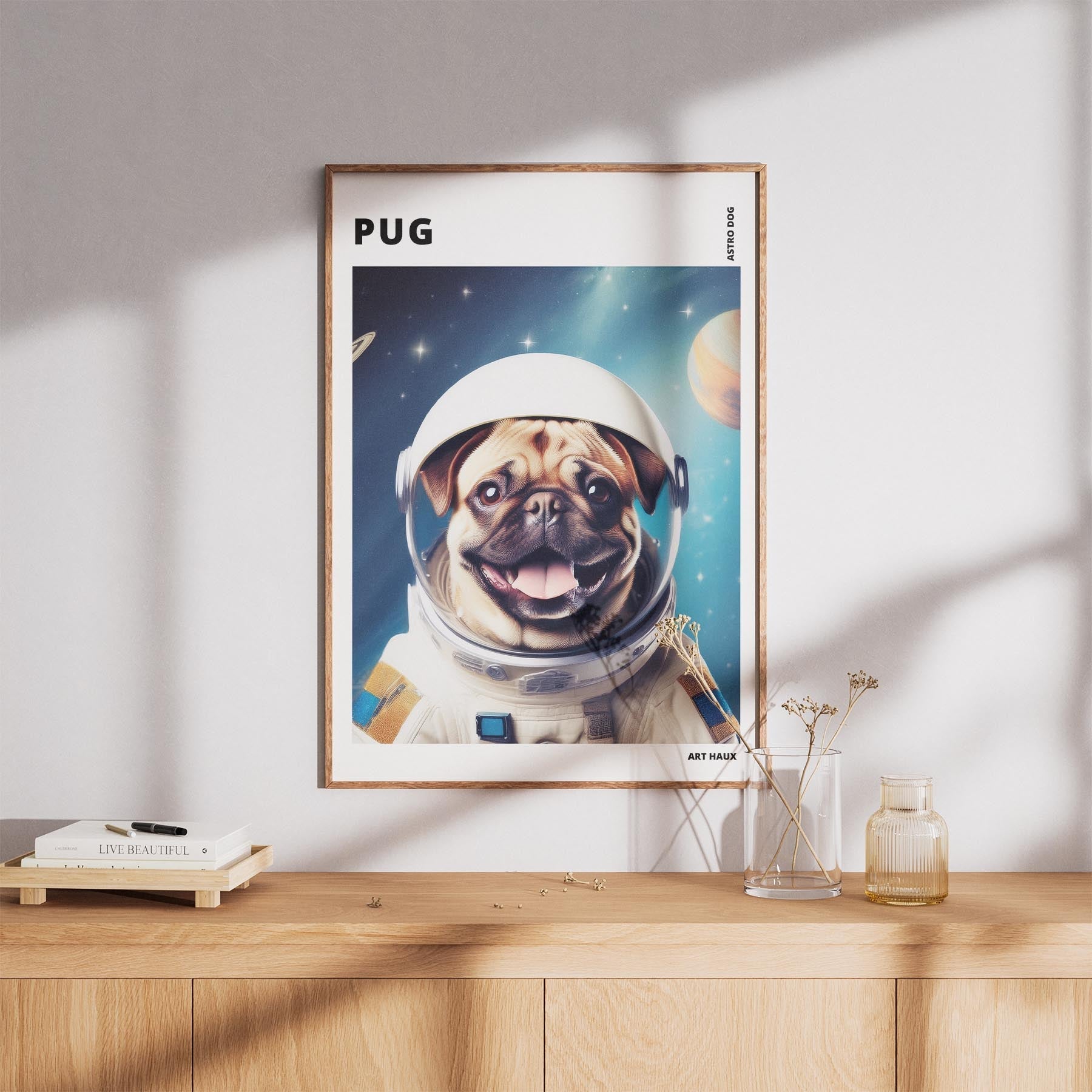 Pug Astronaut Dog Series with Text Astro Dog image 8