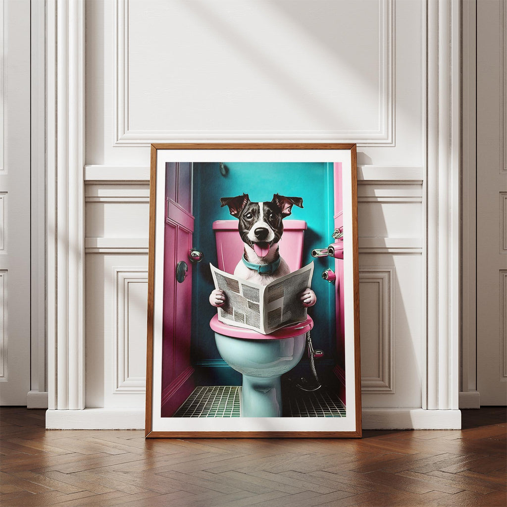 Jack Russell Toilet Dogs PInk and Turquise image 4