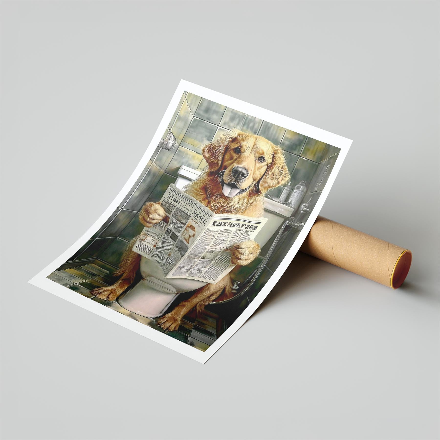 Golden Retriever Toilet Humour Dog Series 1 image 6