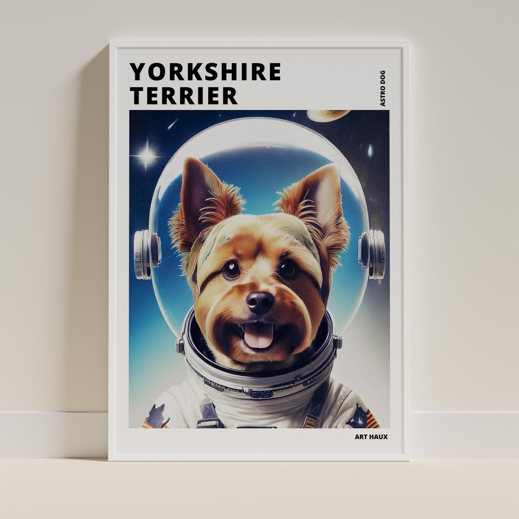 Yorkshire Terrier Astronaut Dog Series with Text Astro Dog image 9
