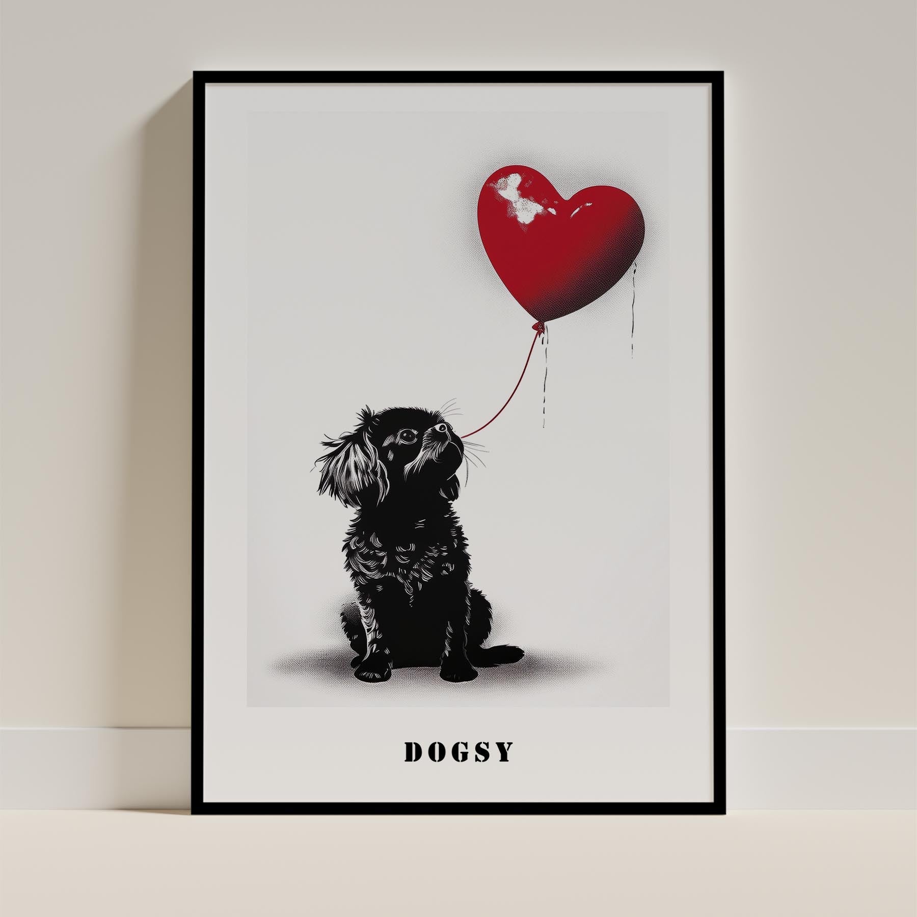 Japanese Chin DOGSY Series inspired by the Art of Banksy with text Dogsy image 0