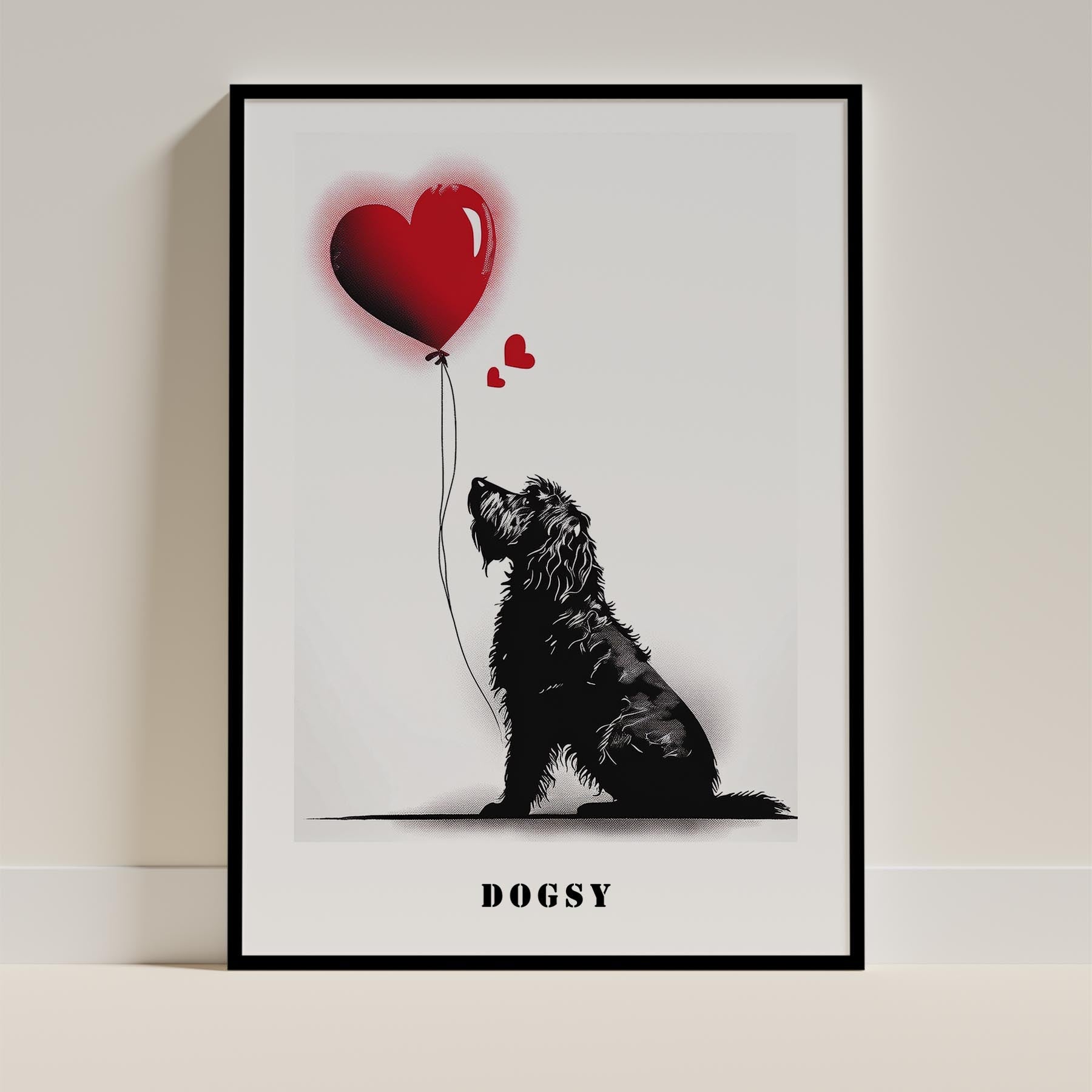 Old English Sheepdog DOGSY Series inspired by the Art of Banksy with text Dogsy image 0