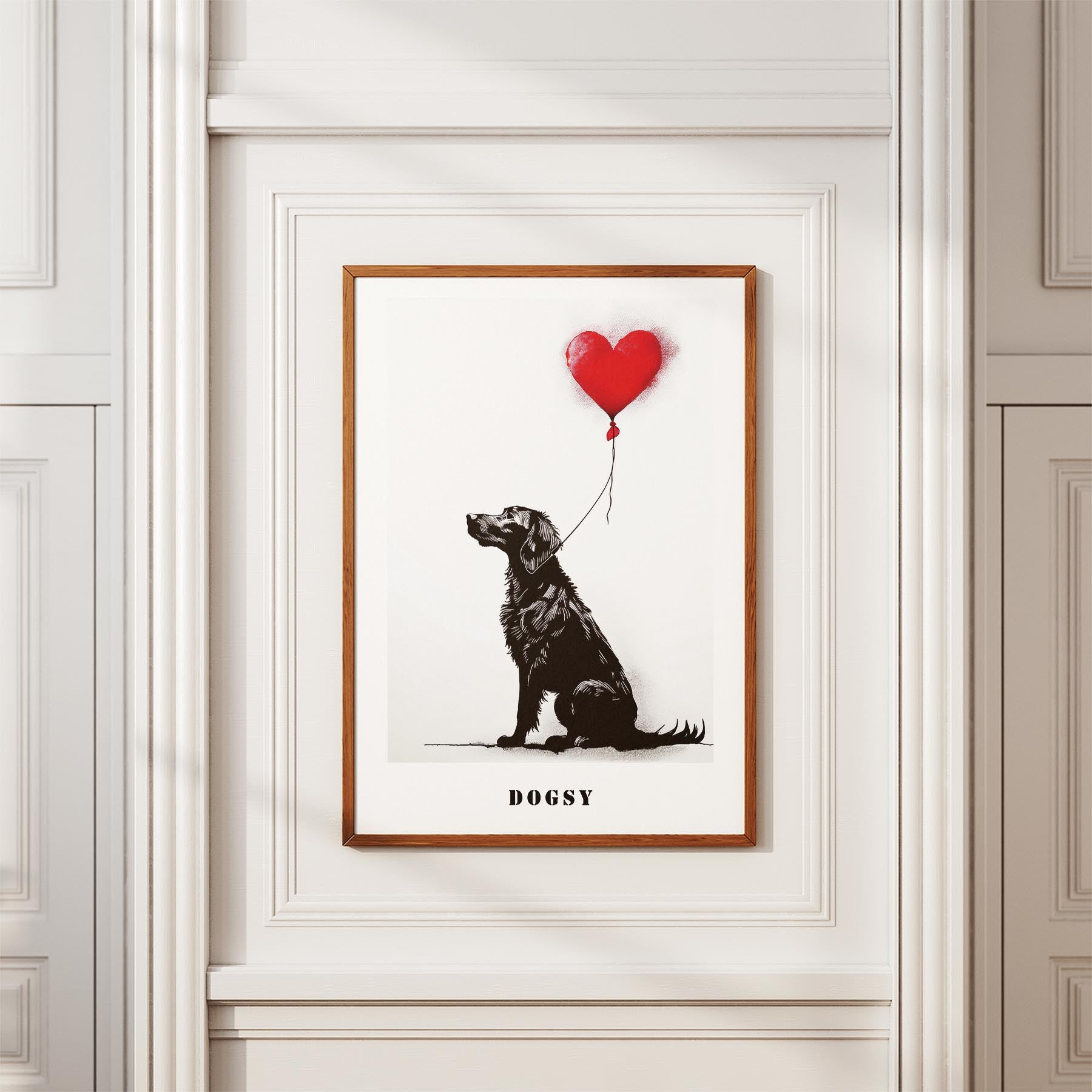 Curly Coated Retriever DOGSY Series inspired by the Art of Banksy with text Dogs image 3