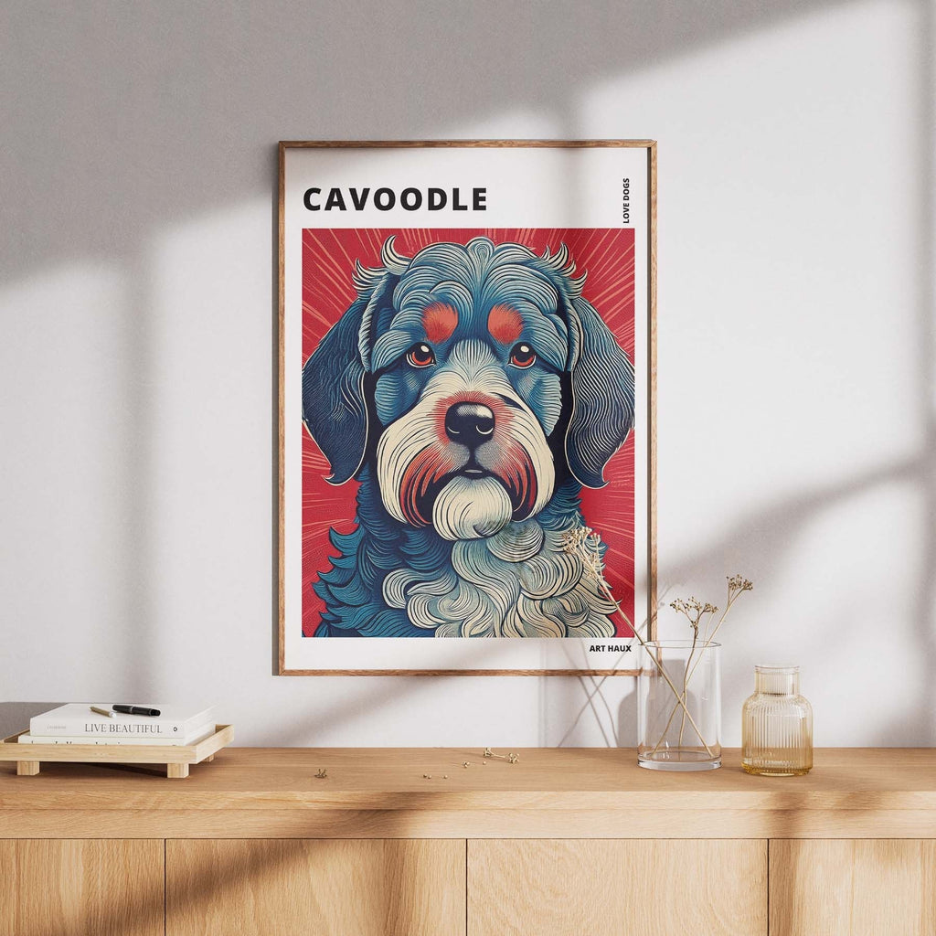 Cavoodle Hokusai Japanese Inspired Dog Series with Text image 7