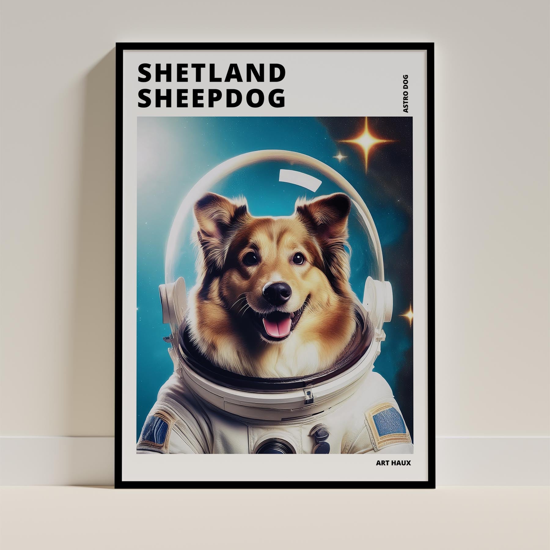Shetland Sheepdog Astronaut Dog Series with Text Astro Dog image 0