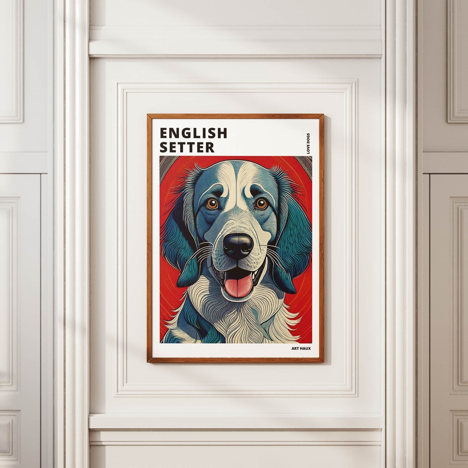 English Setter Hokusai Japanese Inspired Dog Series with Text image 3