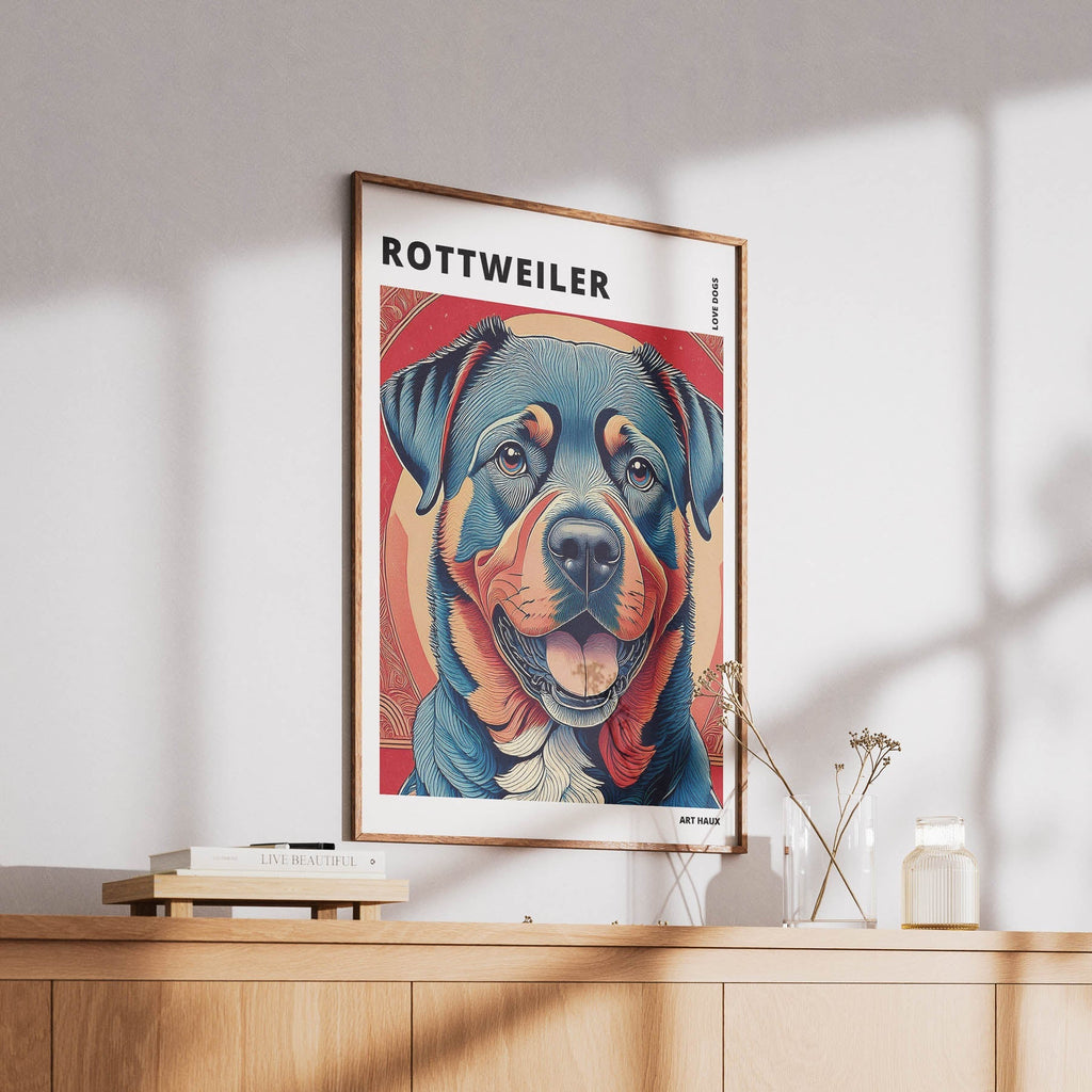 Rottweiler Hokusai Japanese Inspired Dog Series with Text image 5