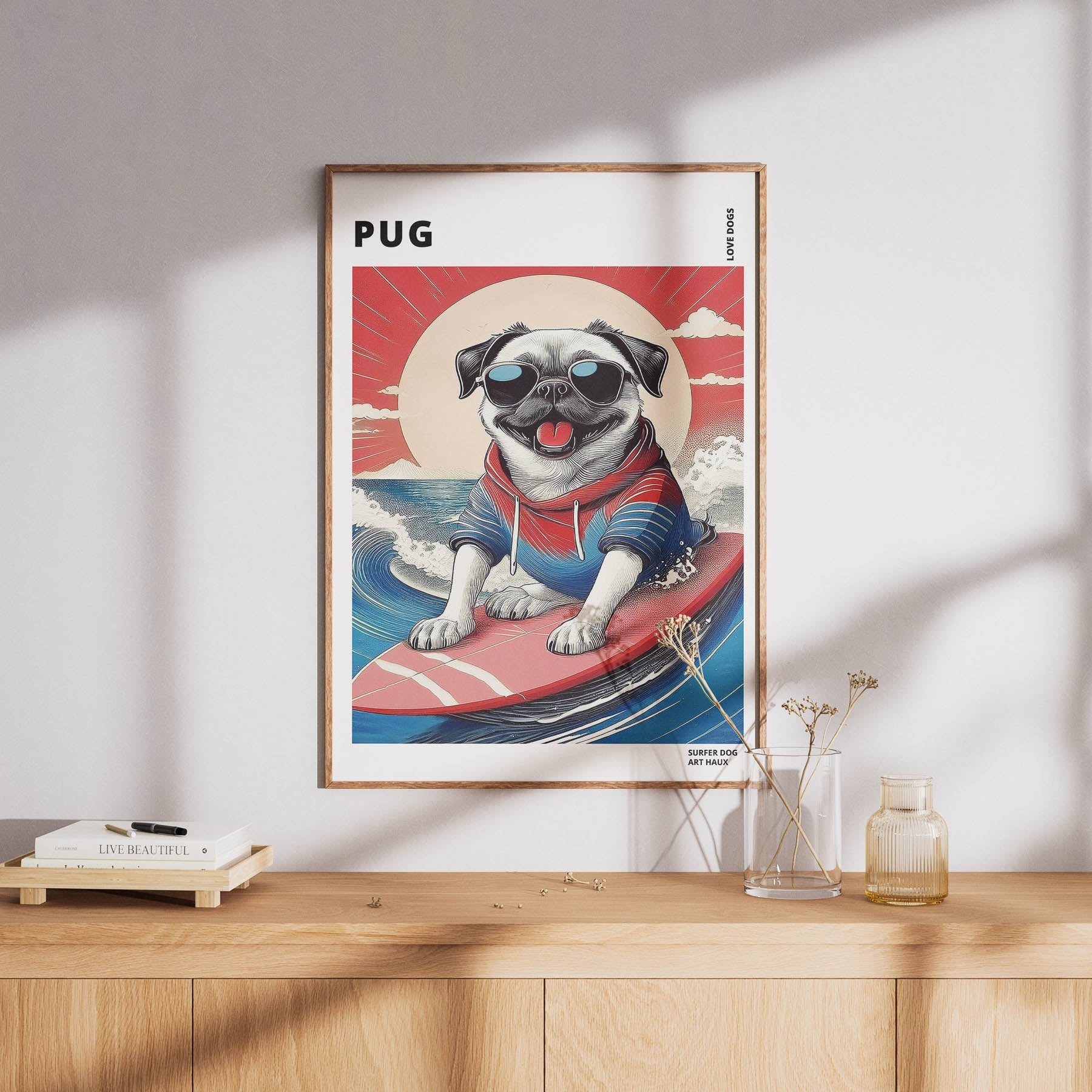 Pug Hokosai Surfer Dogs 1 image 8