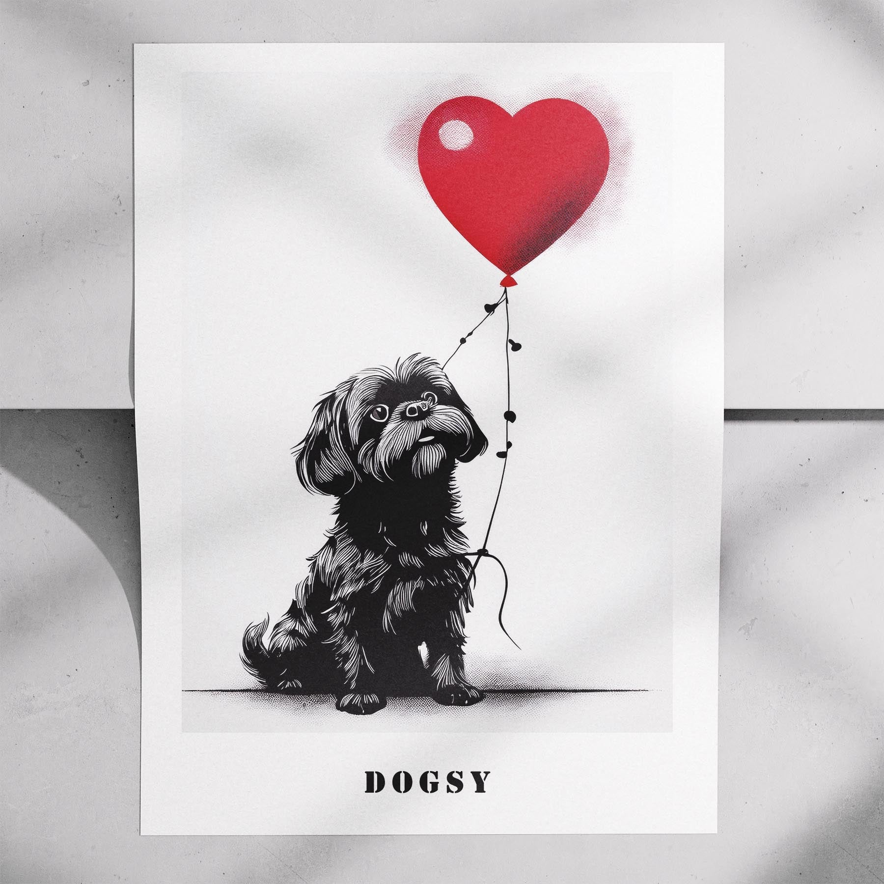 Shih Tzu DOGSY Series inspired by the Art of Banksy with text Dogsy image 7