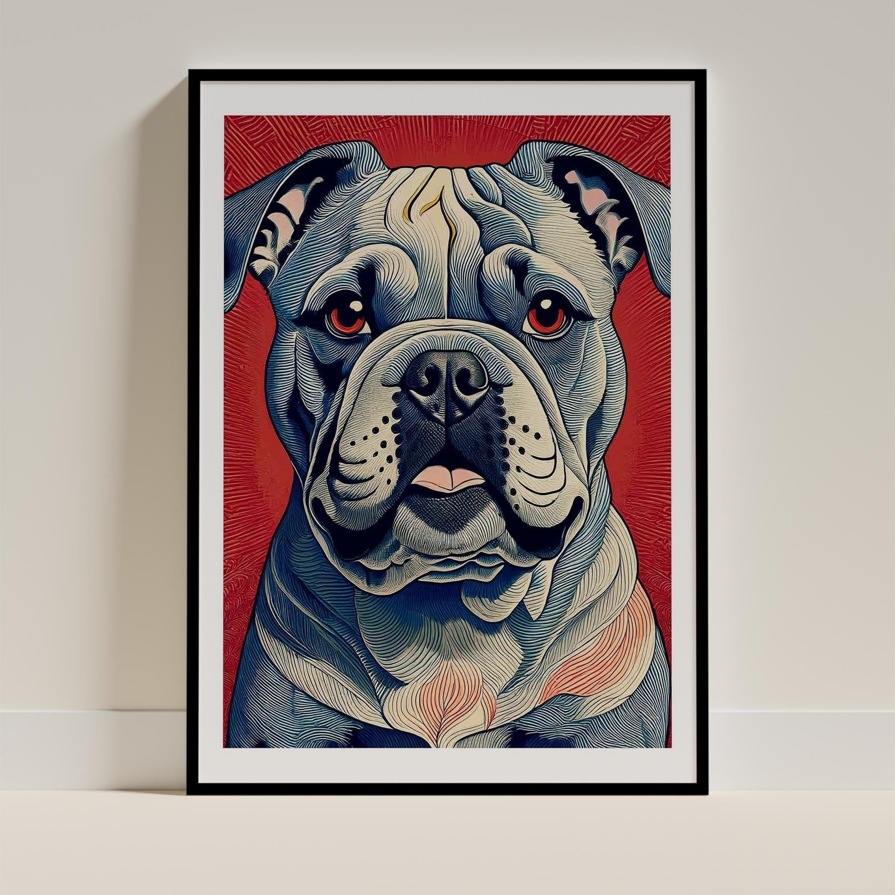 Bulldog Hokusai Japanese Inspired Dog Series 1 image 0