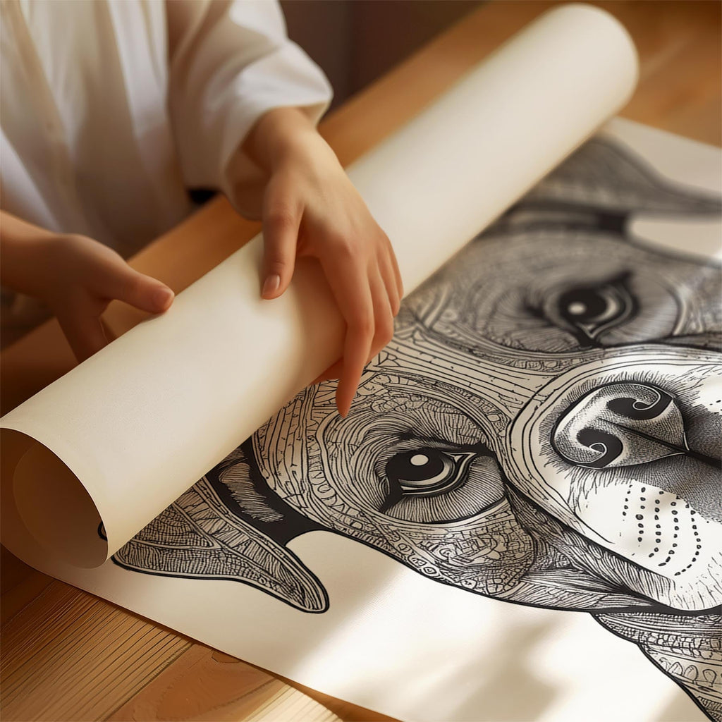 Bulldog Mandala Black and White Dog Series image 1