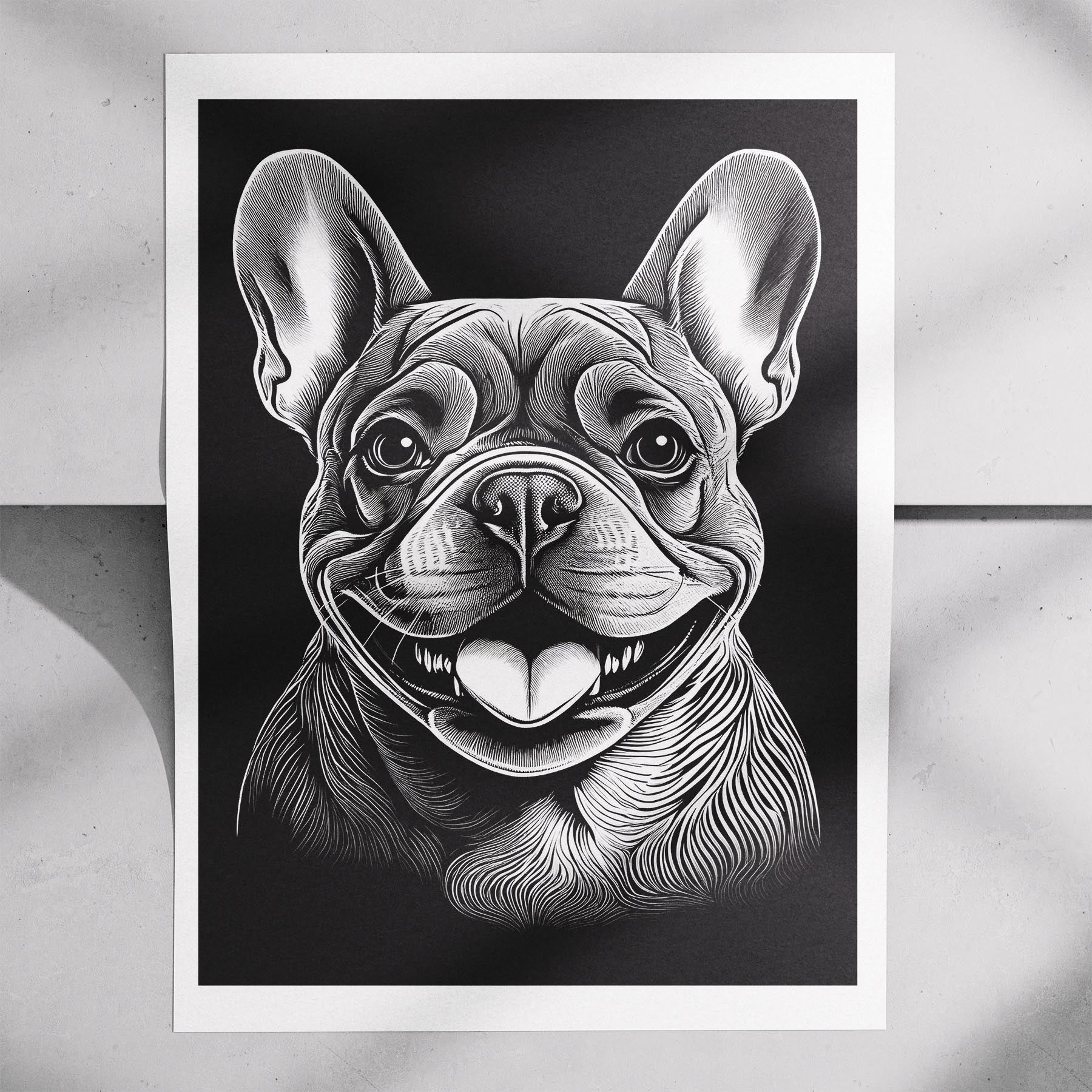 French Bulldog Line Dog Series in Black and White image 7
