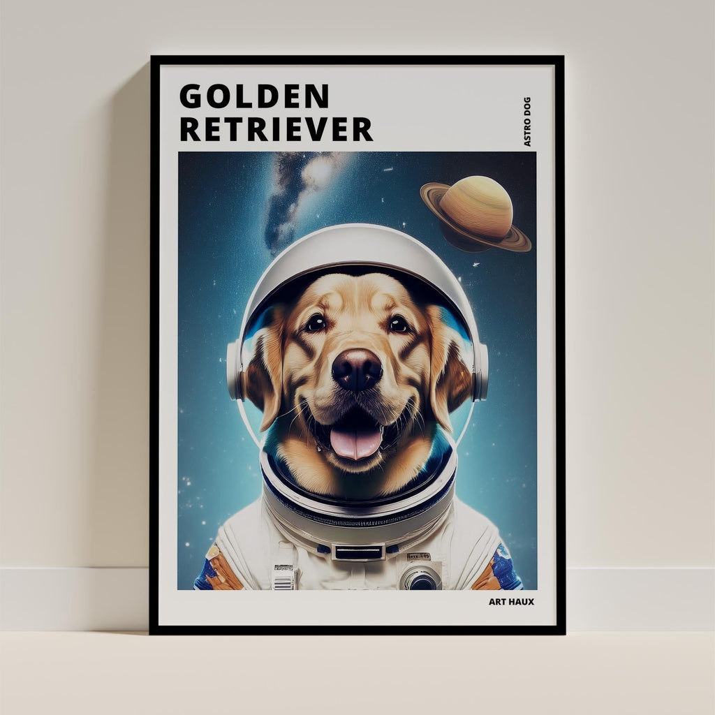 Golden Retriever Astronaut Dog Series with Text Astro Dog image 11