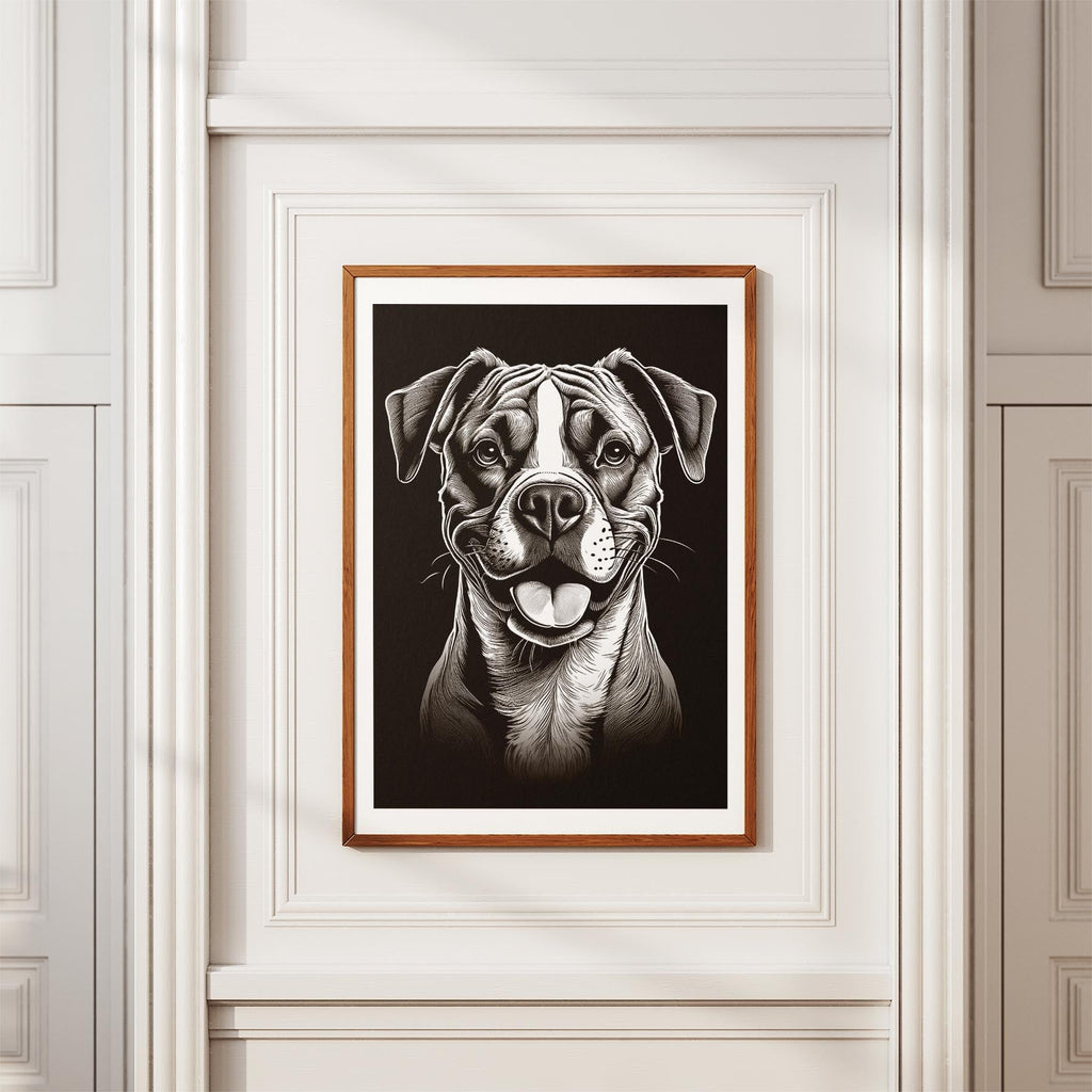 Boxer Line Dog Series in Black and White image 3