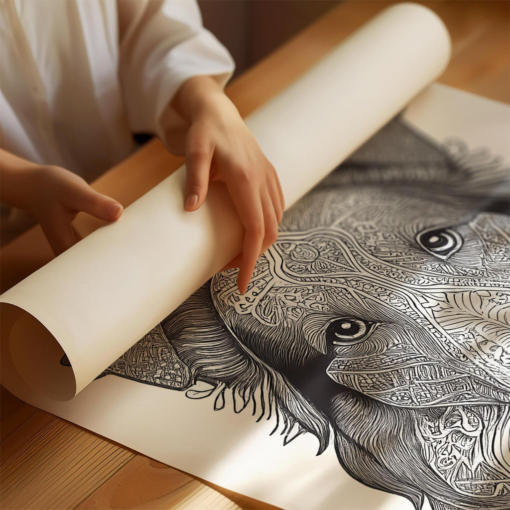 Rough Smooth Collie Mandala Black and White Dog Series image 1