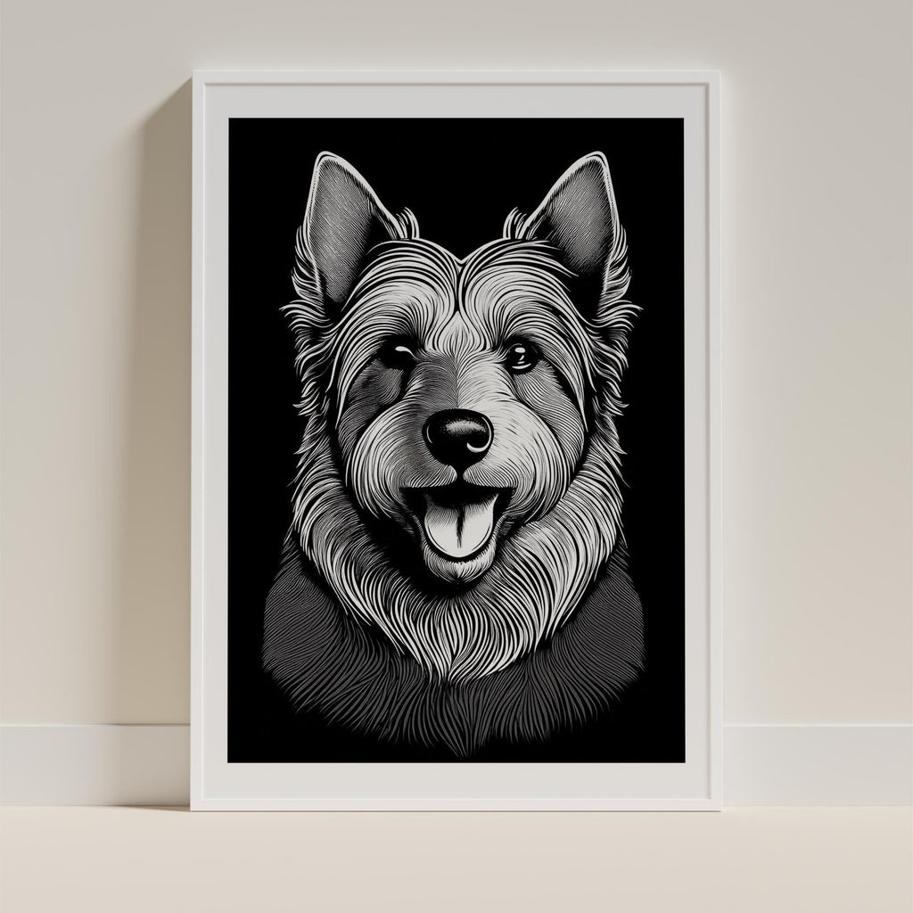 Australian Terrier Line Dog Series in Black and White image 9