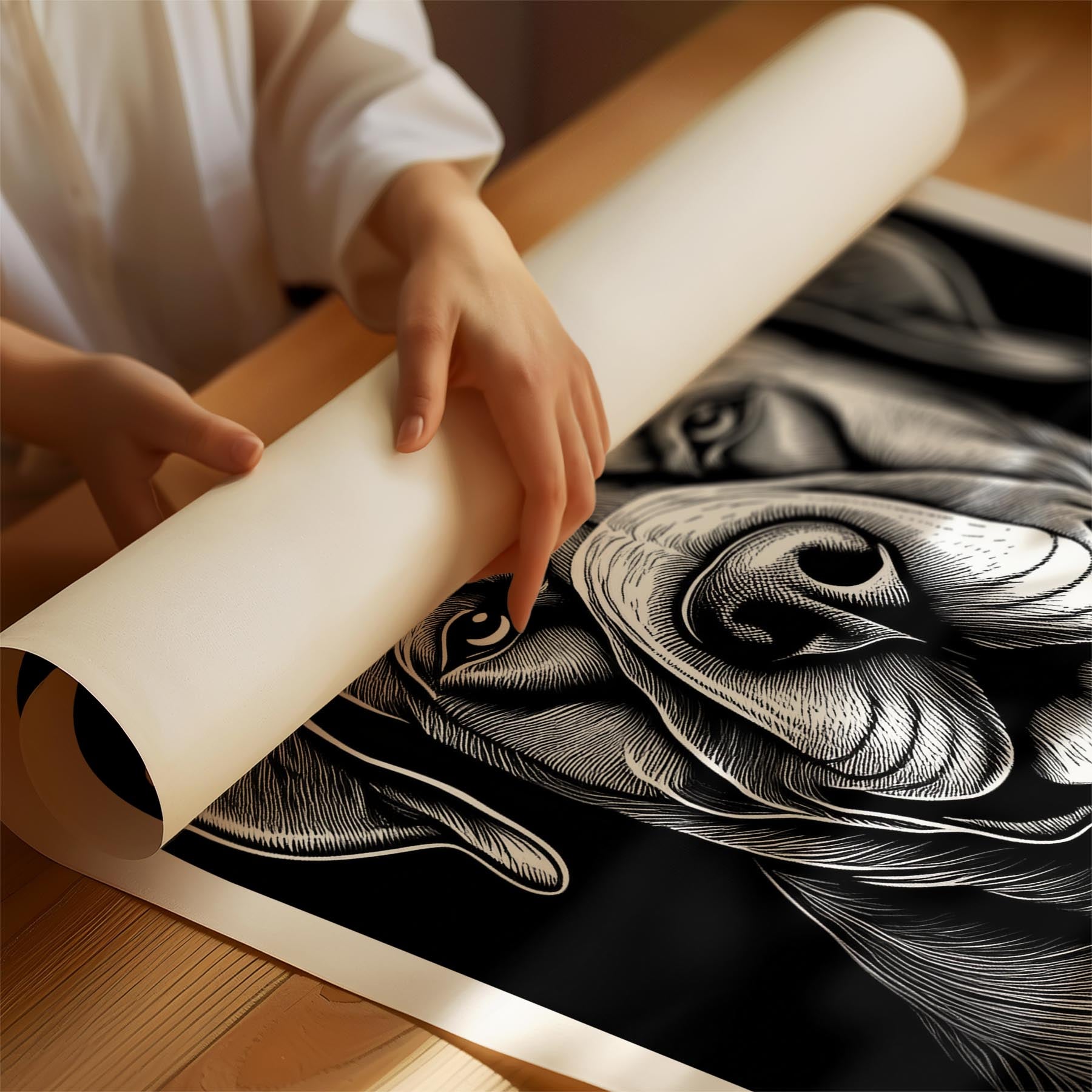 Neapolitan Mastiff Line Dog Series in Black and White image 1