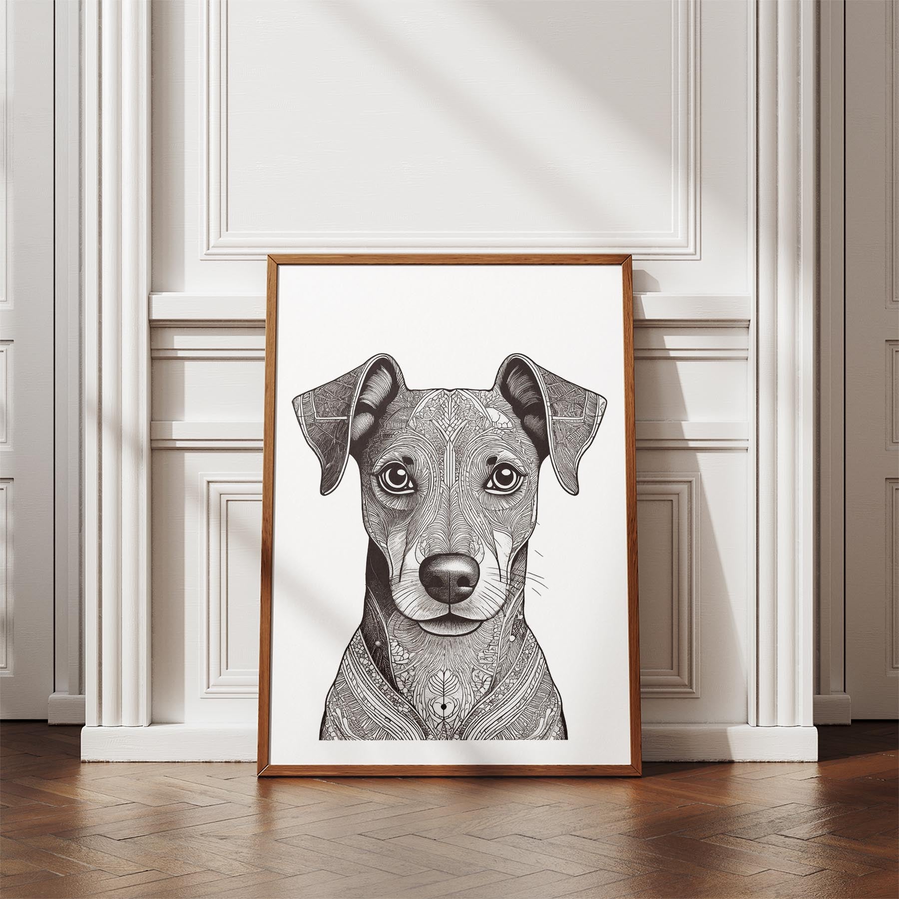 Miniature Pinscher Mandala Black and White Dog Series image 4