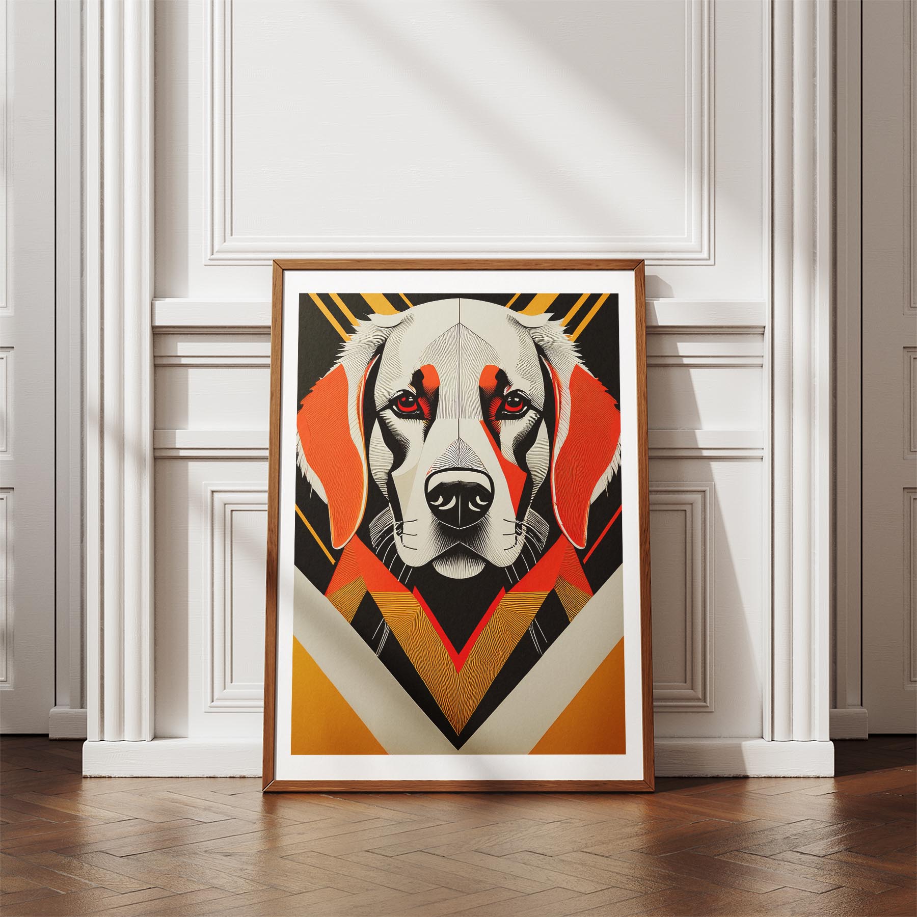 Golden Retriever Geometric Orange Series image 4