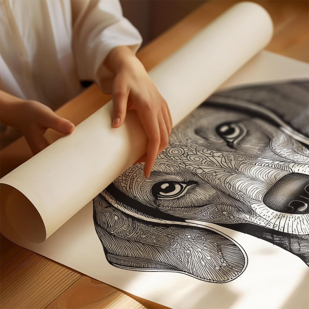 Dachshund Mandala Black and White Dog Series image 1