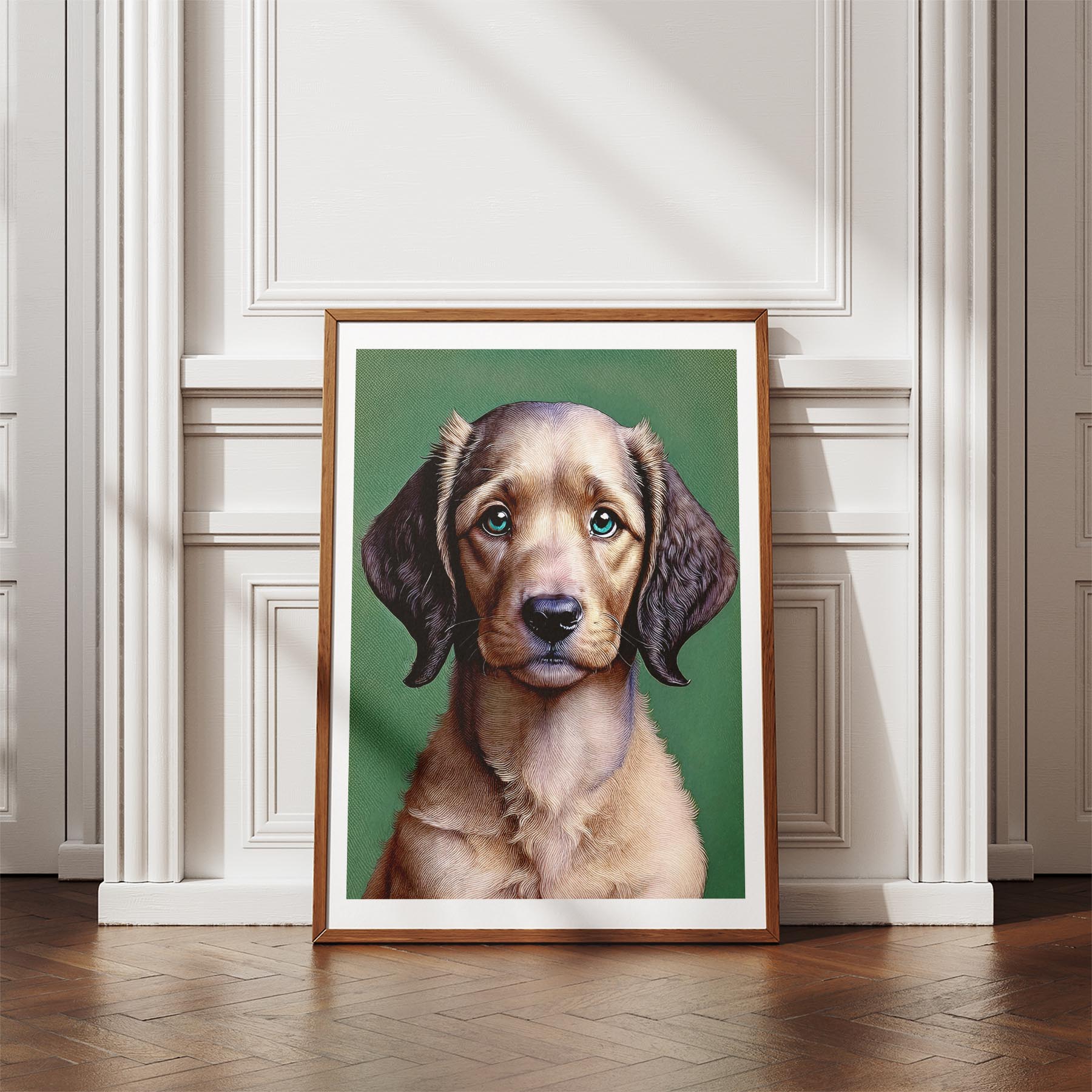 Curly Coated Retriever Green Painted Series image 4