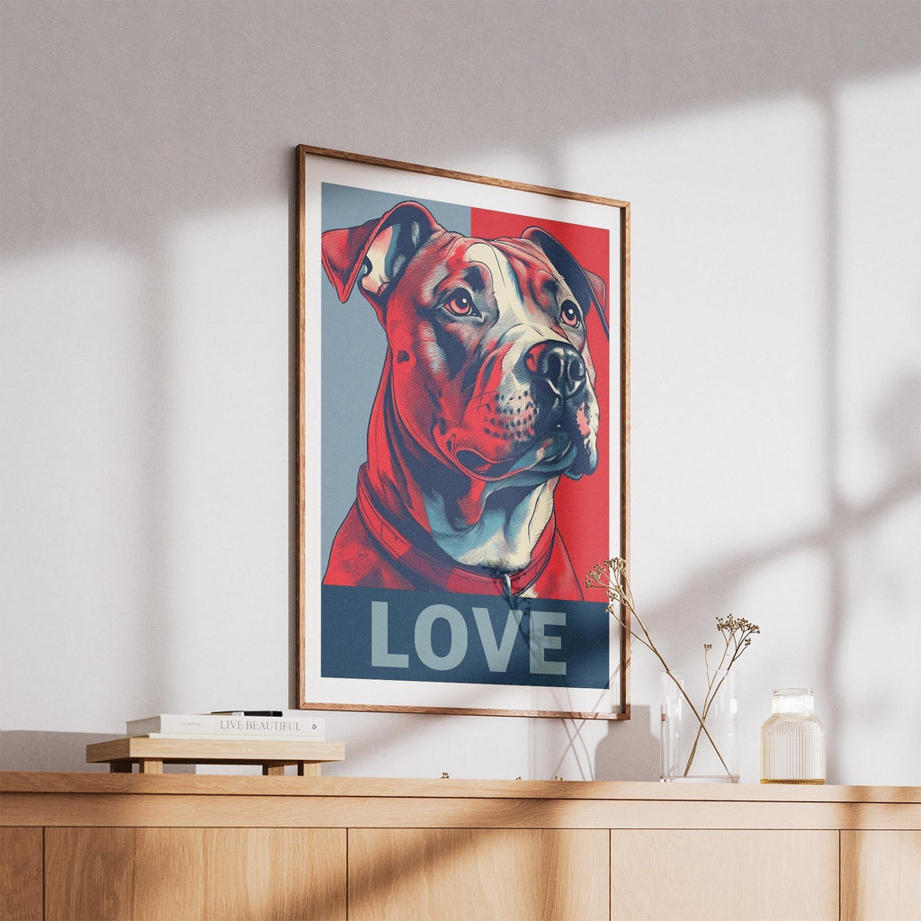 Staffordshire Bull Terrier LOVE Series Inspired by the Obama Poster image 5